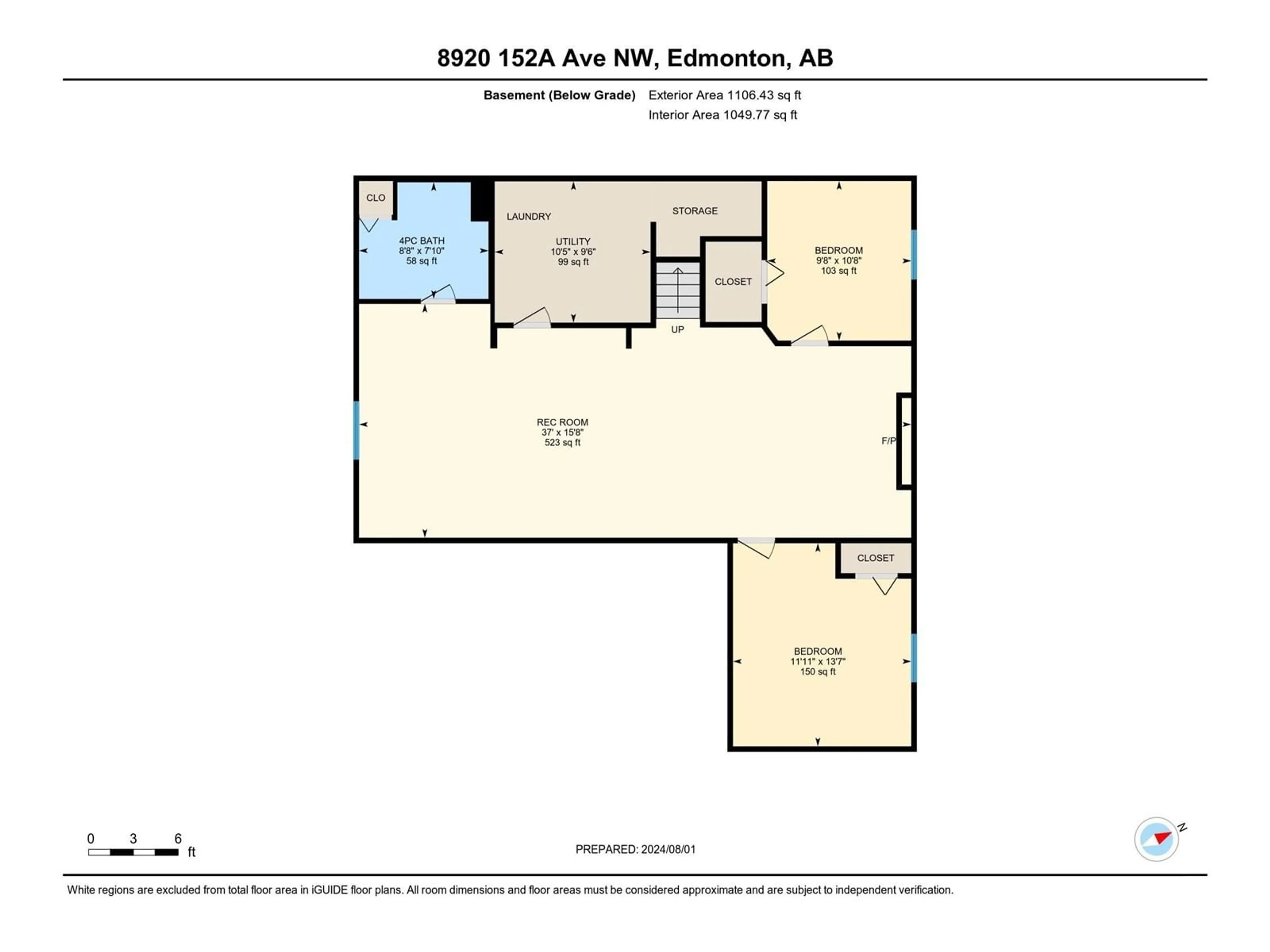 Floor plan for 8920 152A AV NW, Edmonton Alberta T5E5W1