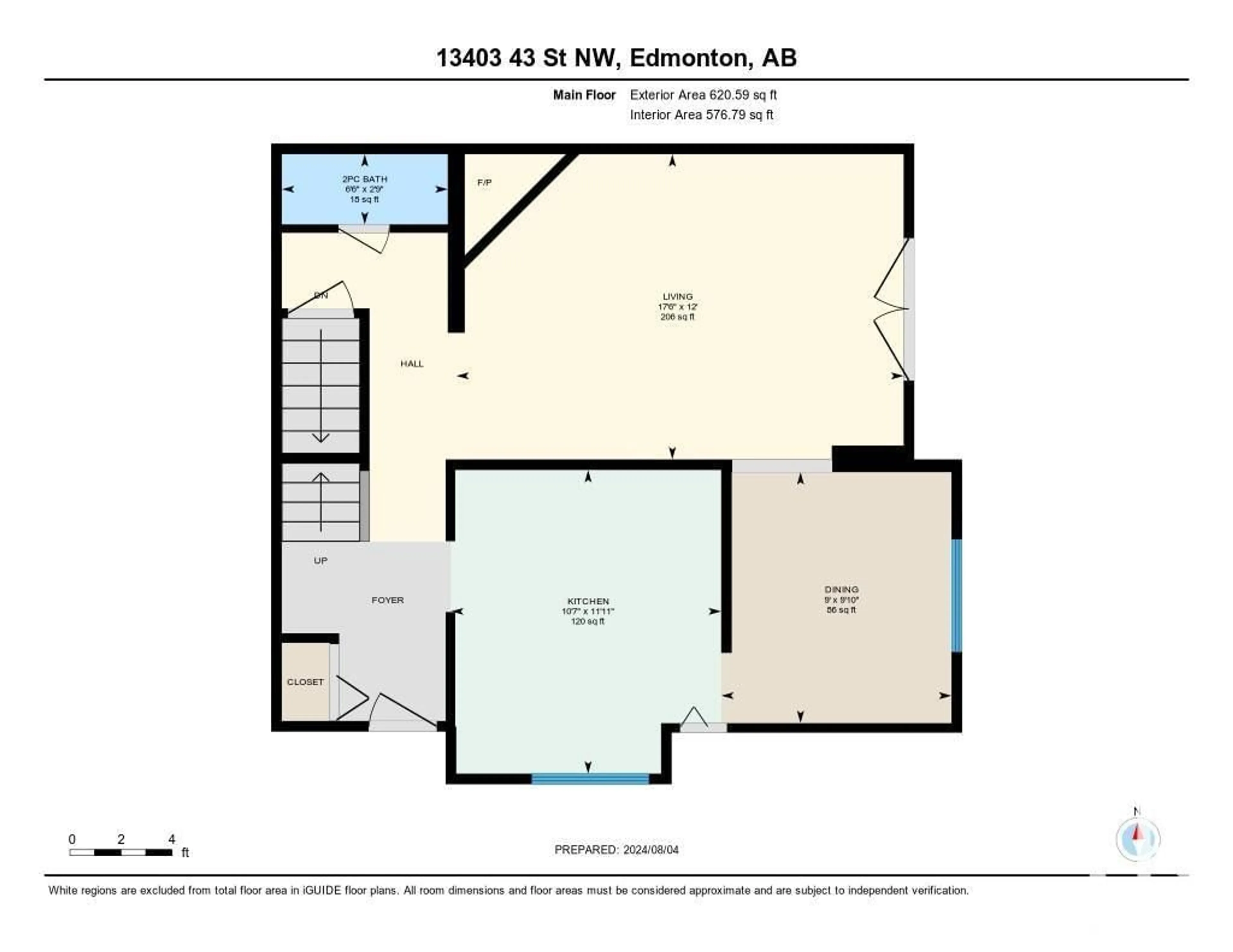 Floor plan for 13403 43 ST NW, Edmonton Alberta T5A2Y7