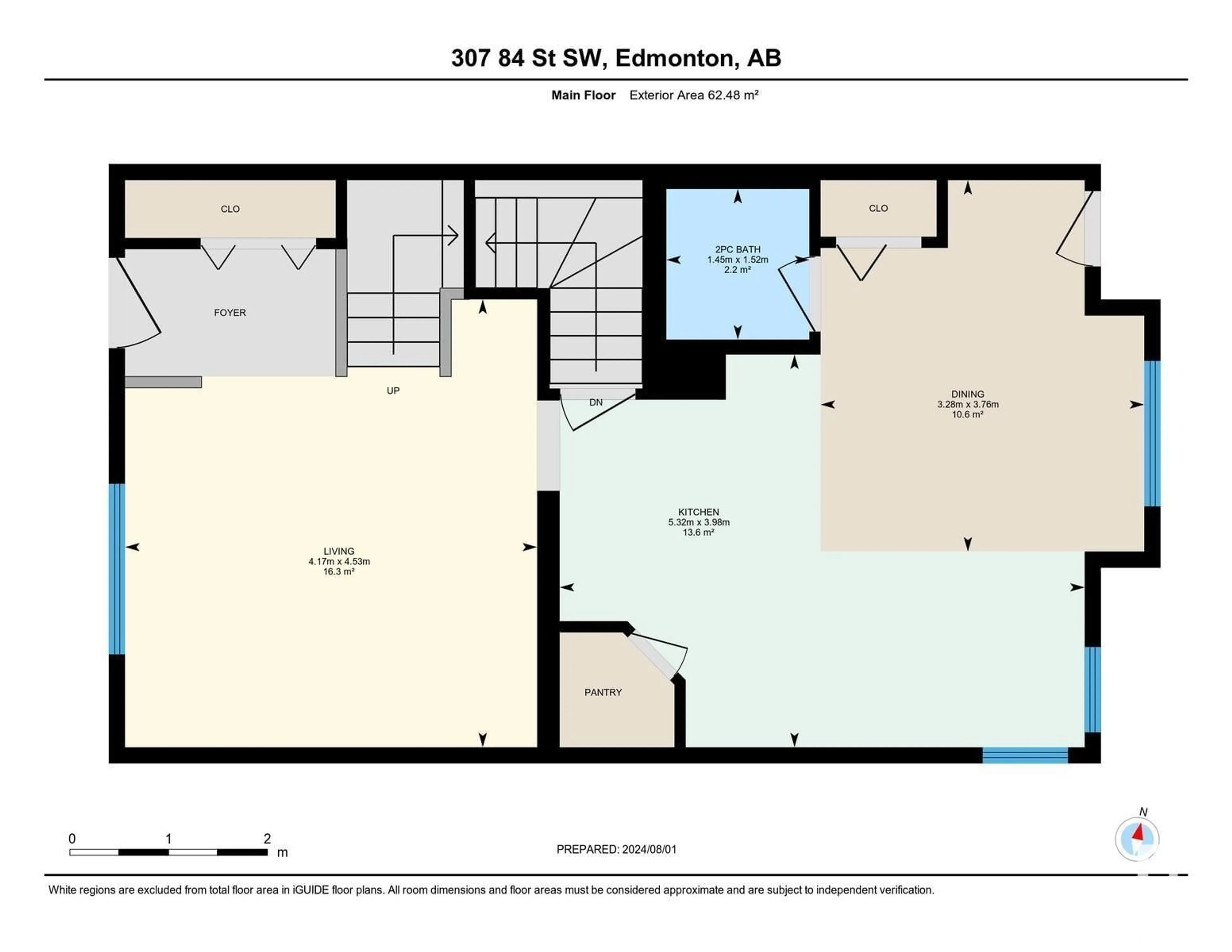 Floor plan for 307 84 ST SW, Edmonton Alberta T6X1H8