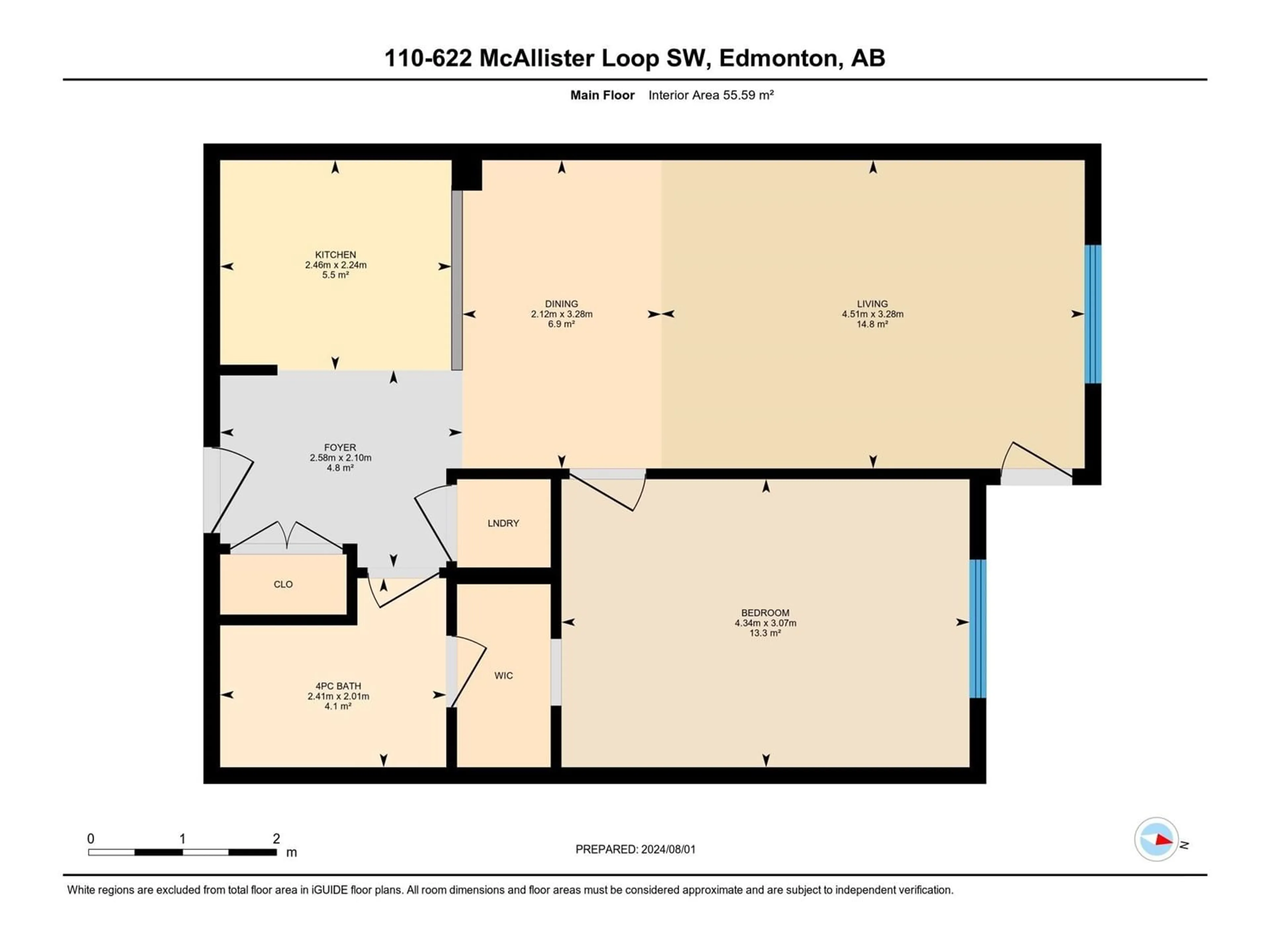 Floor plan for #110 622 MCALLISTER LO SW, Edmonton Alberta T6W1N2