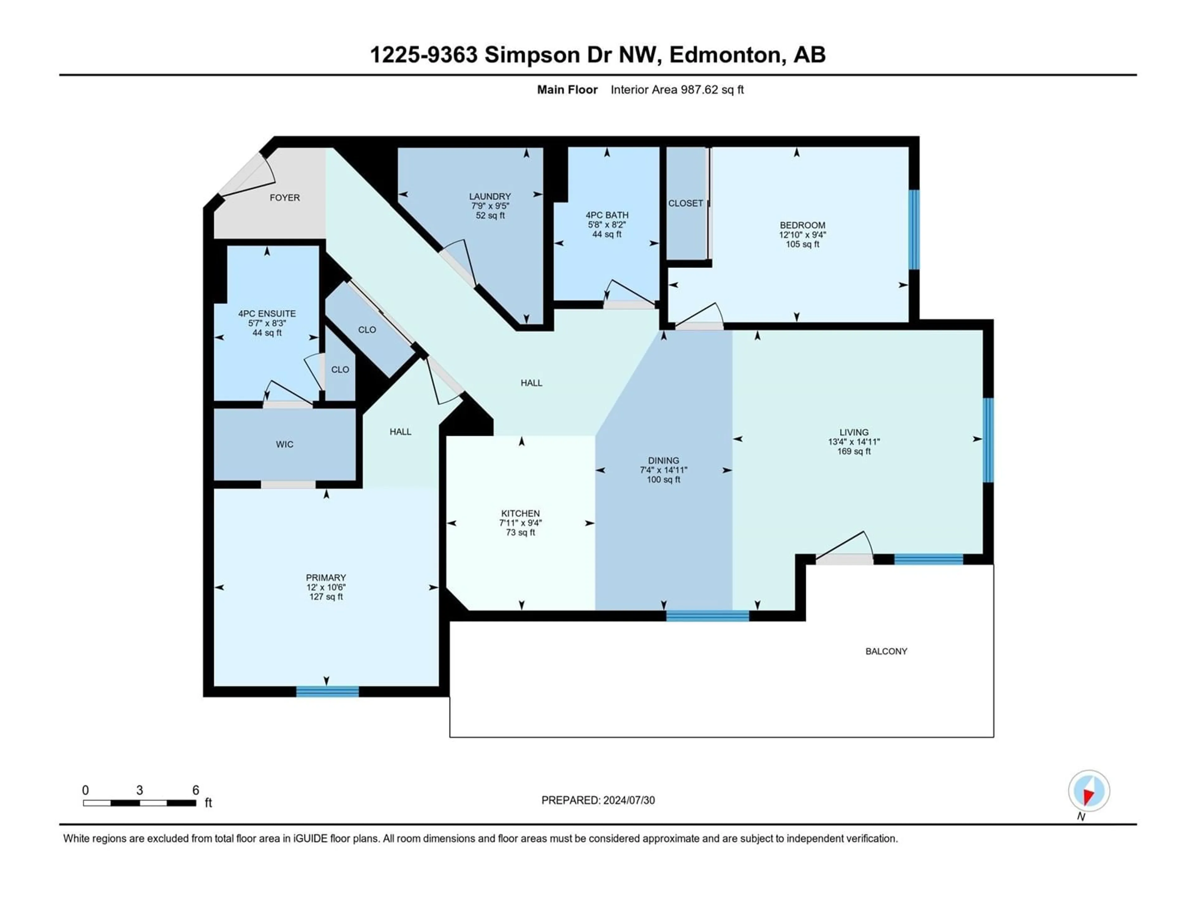 Floor plan for #1225 9363 SIMPSON DR NW, Edmonton Alberta T6R0N2