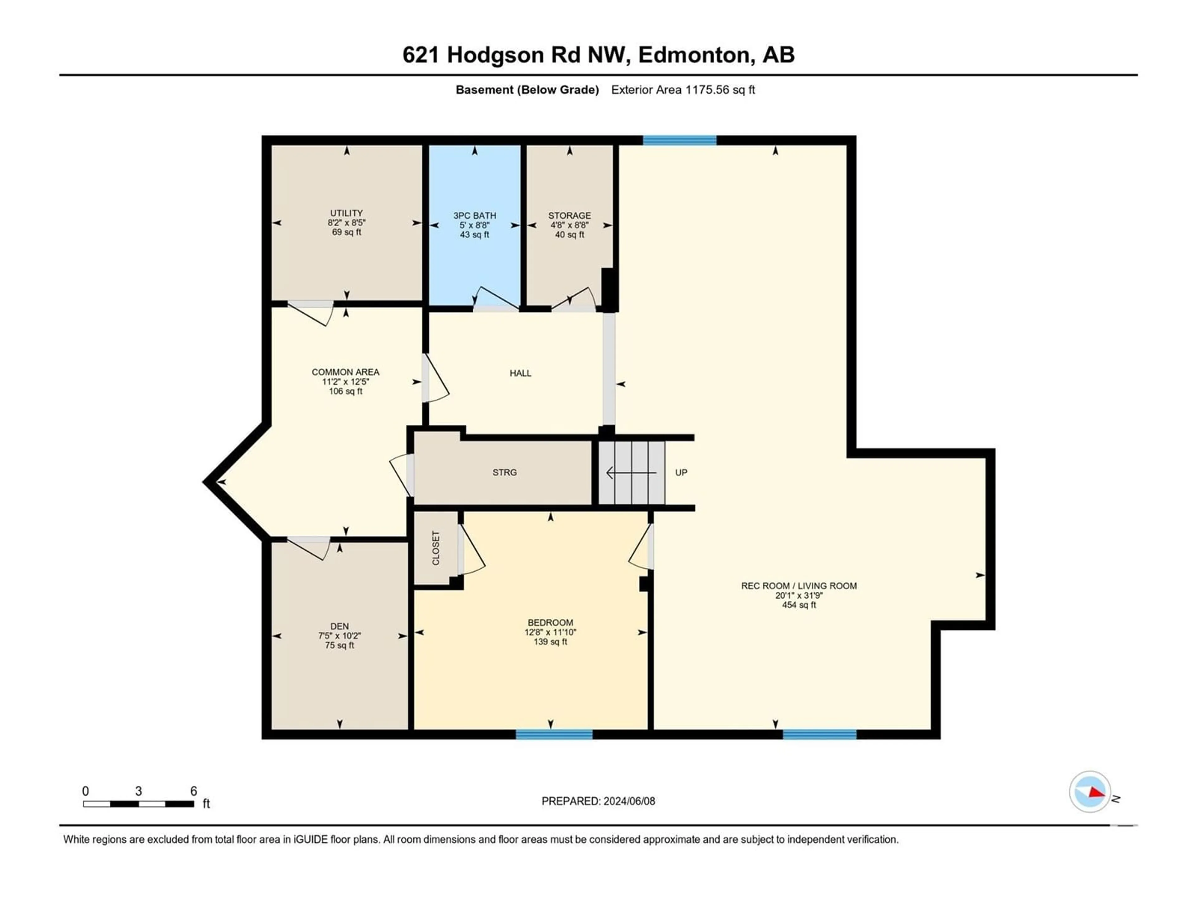 Floor plan for 621 HODGSON RD NW NW, Edmonton Alberta T6R3L8