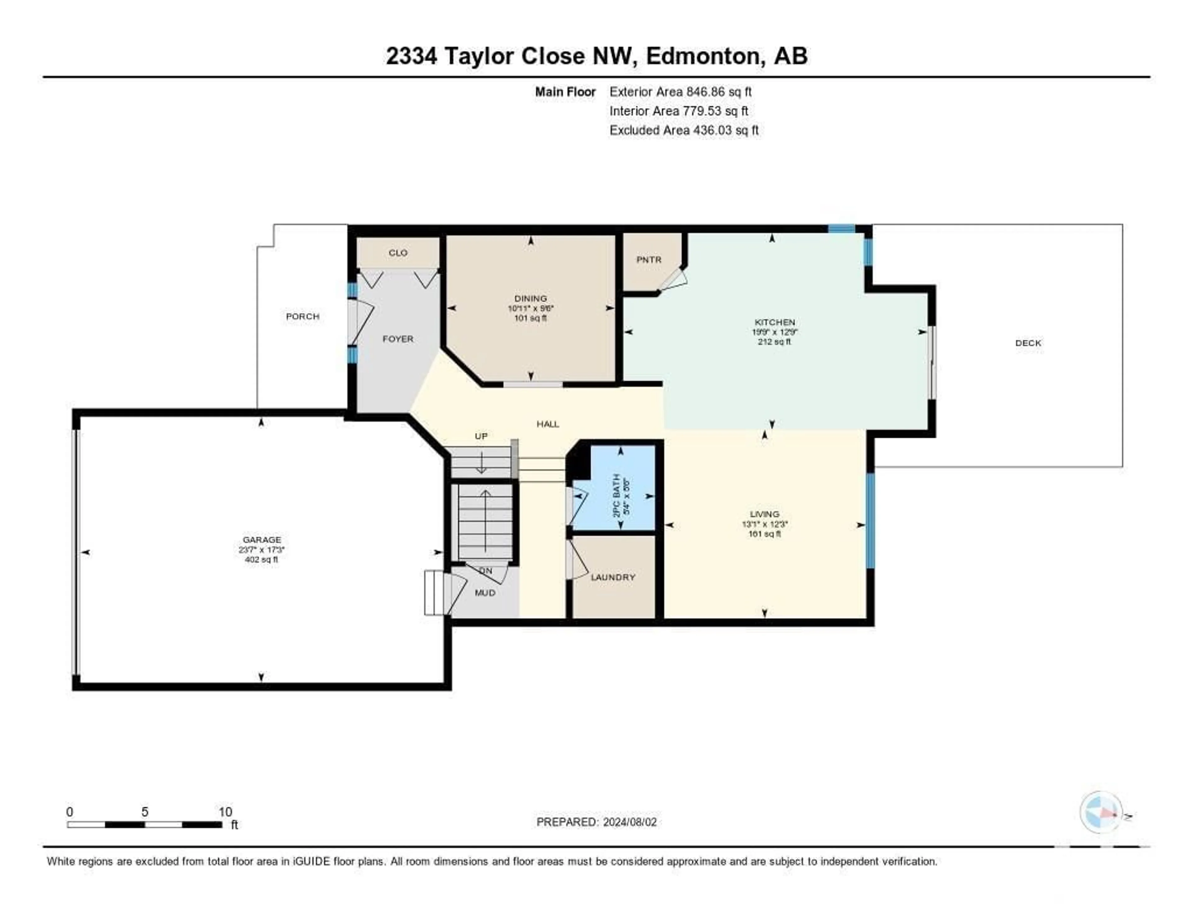 Floor plan for 2334 Taylor Close NW NW, Edmonton Alberta T6R3J6