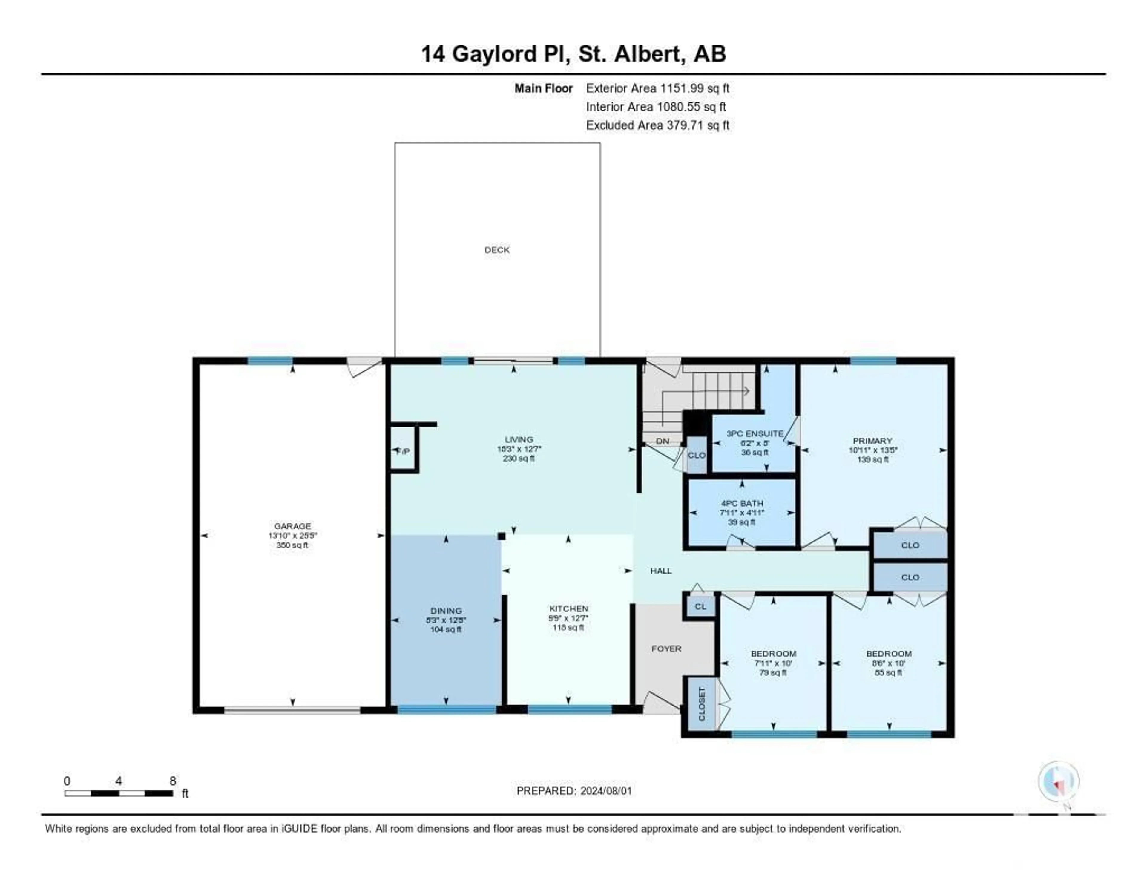 Floor plan for 14 Gaylord PL, St. Albert Alberta T8N0S8