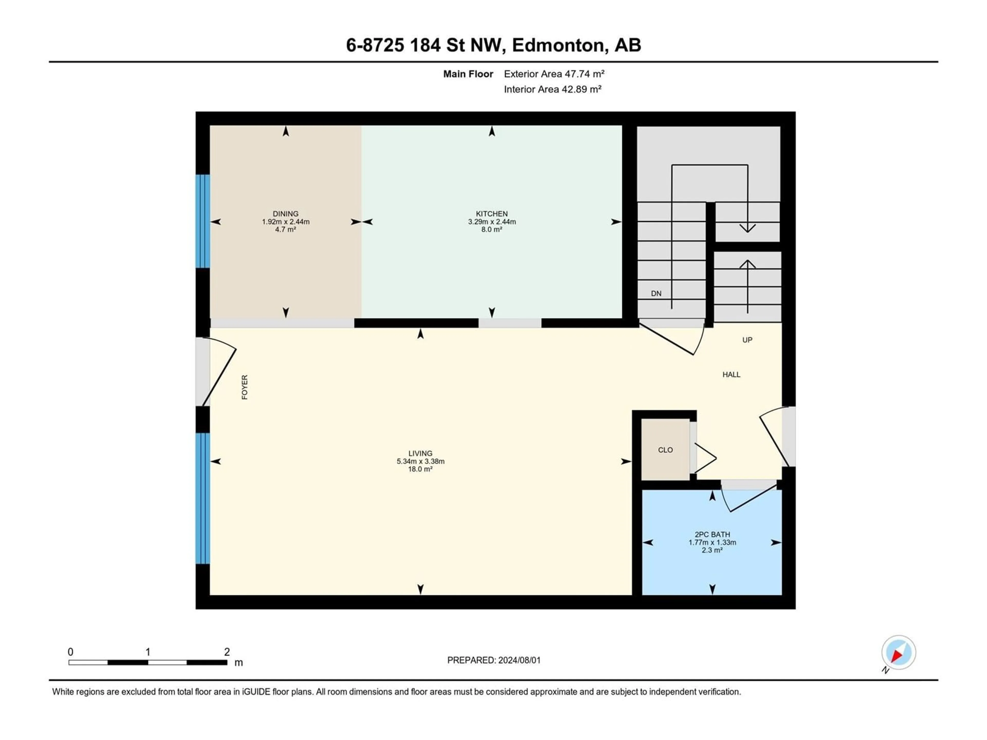 Floor plan for #6 8725 184 ST NW NW, Edmonton Alberta T5T1P8