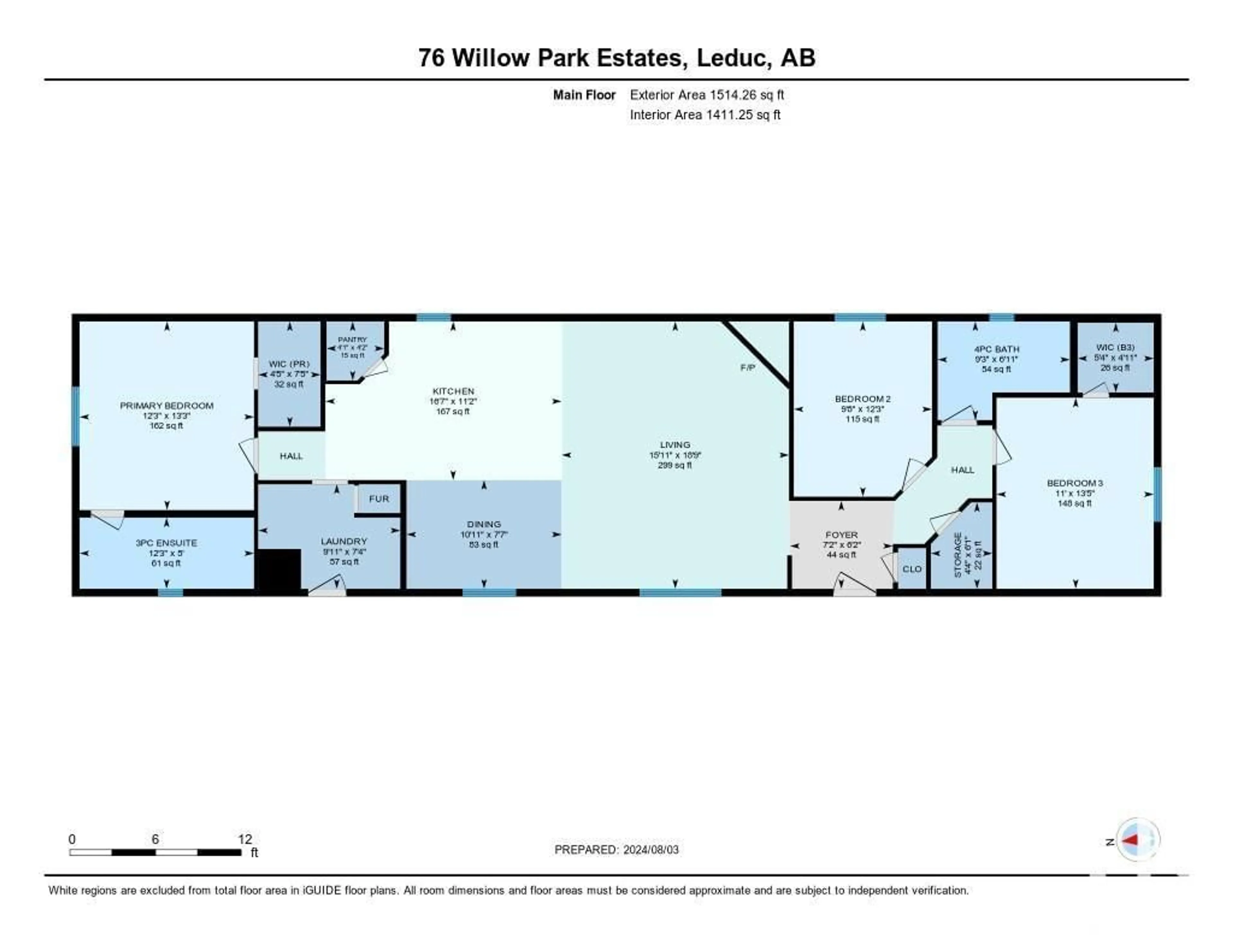 Floor plan for 76 Willow Park Estates, Leduc Alberta T9E5R5