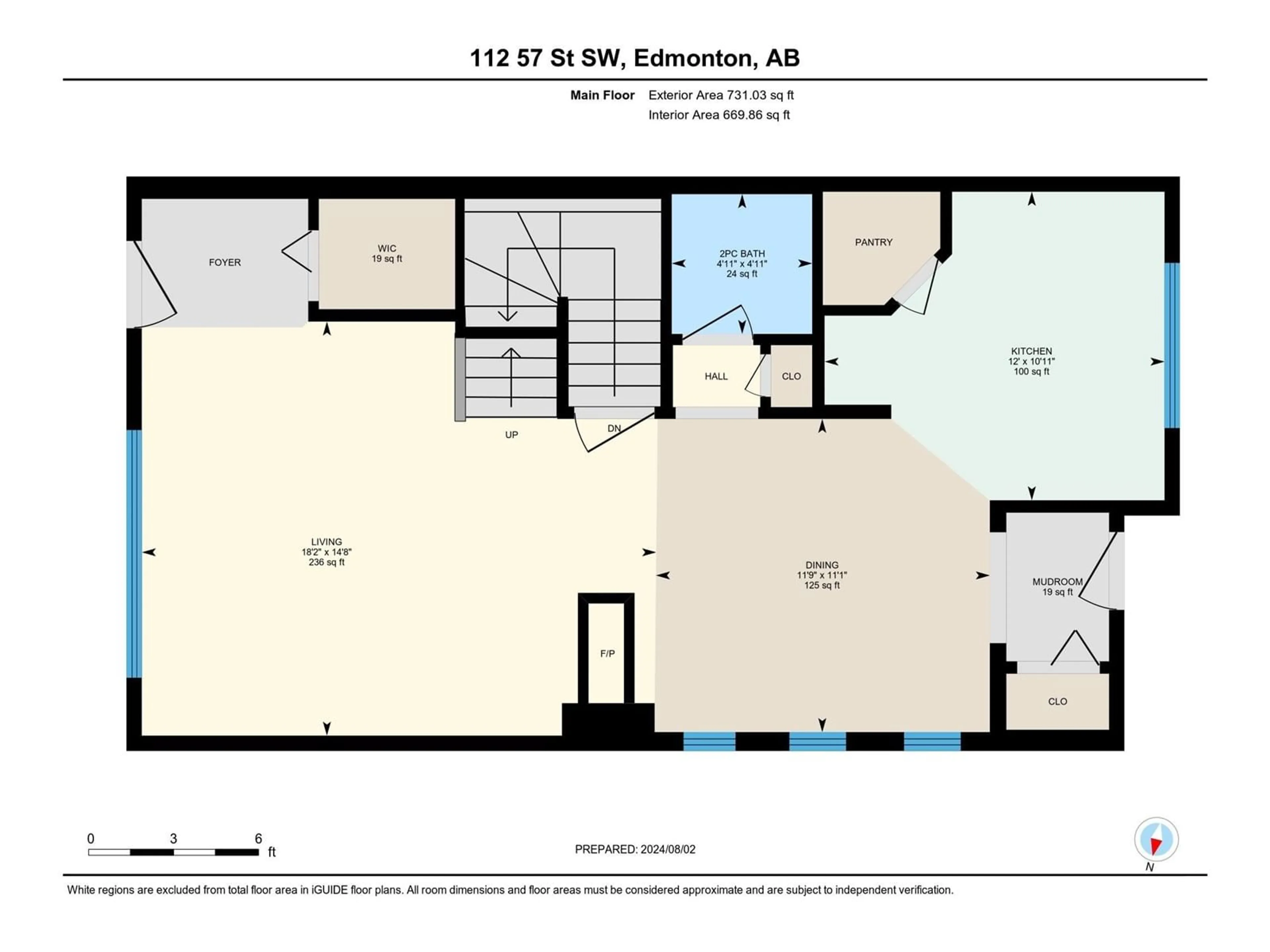 Floor plan for 112 57 ST SW, Edmonton Alberta T6X0K9