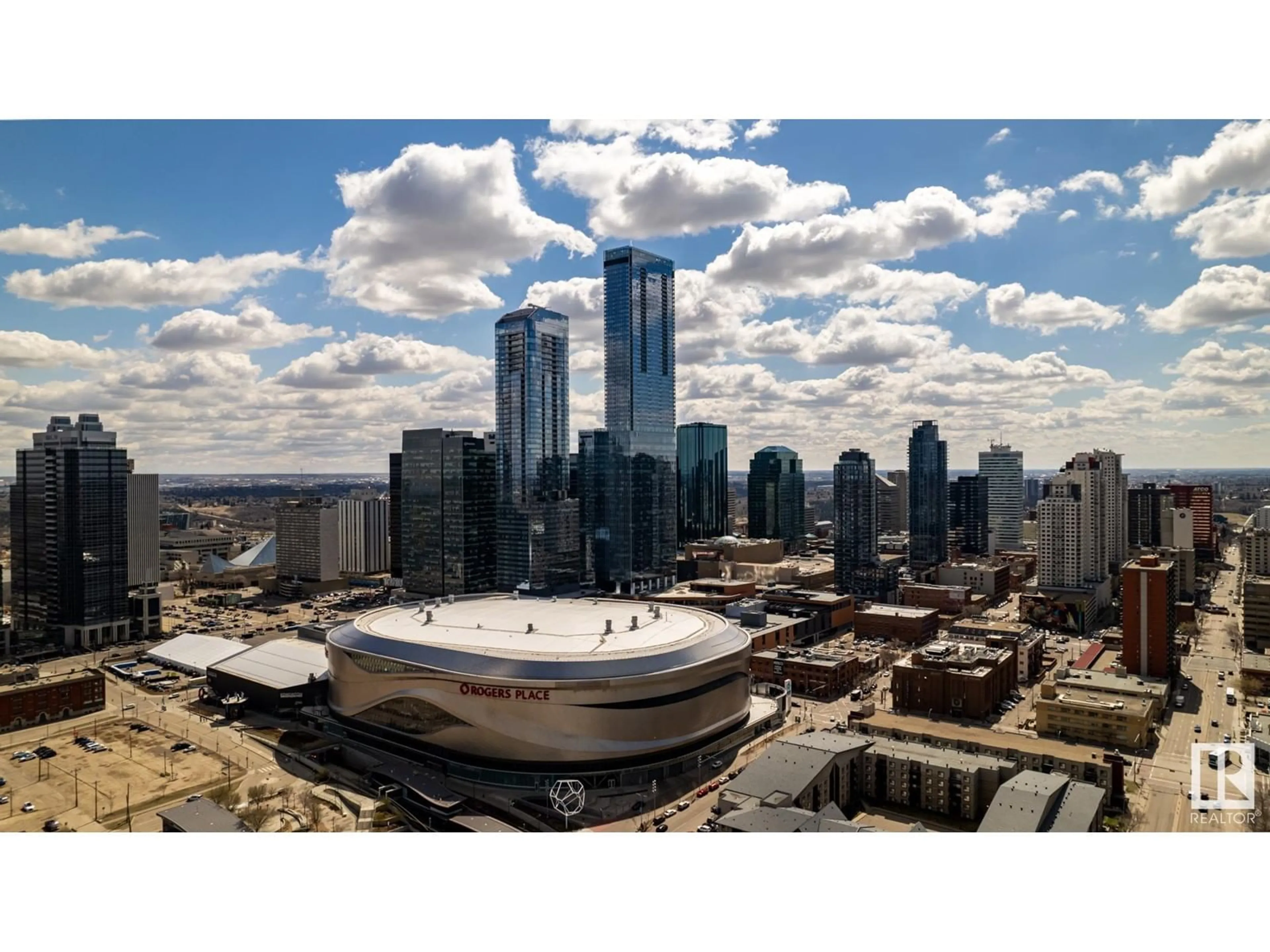 A pic from exterior of the house or condo, the view of city buildings for #3905 10360 102 ST NW, Edmonton Alberta T5J0K6