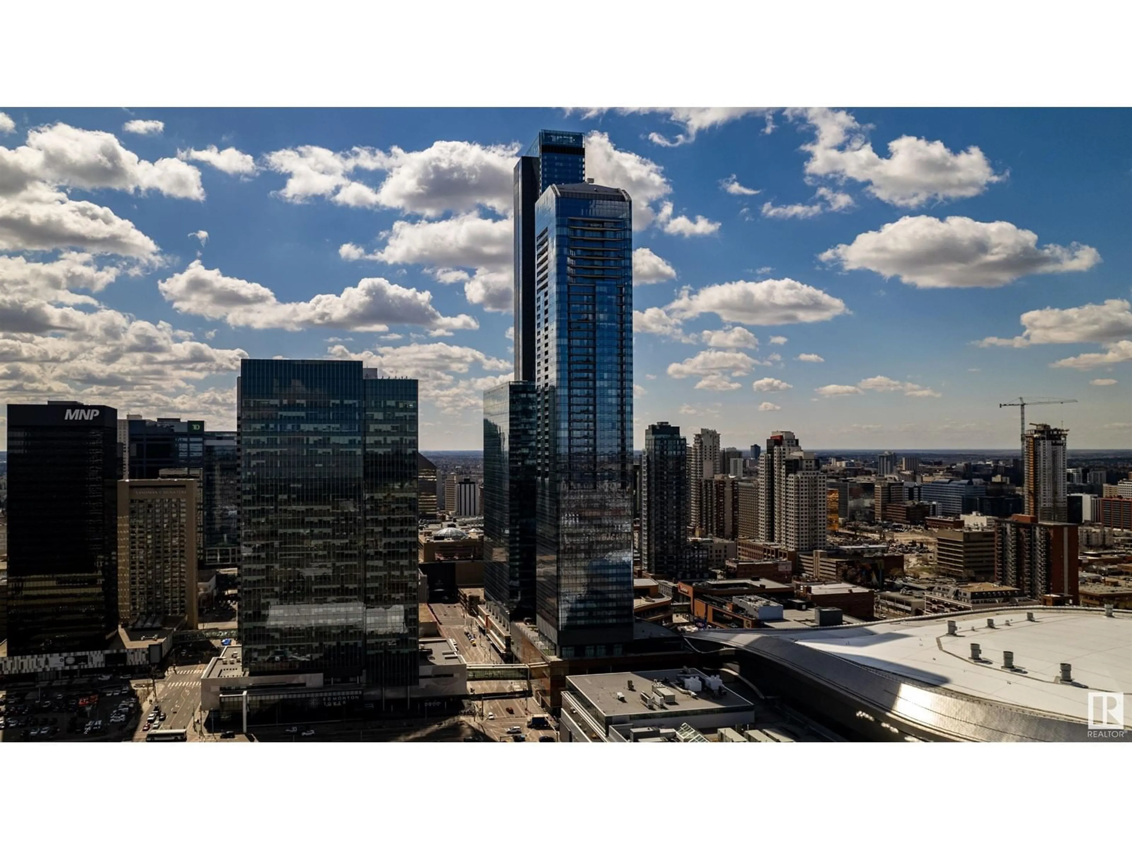 A pic from exterior of the house or condo, the view of city buildings for #3905 10360 102 ST NW, Edmonton Alberta T5J0K6