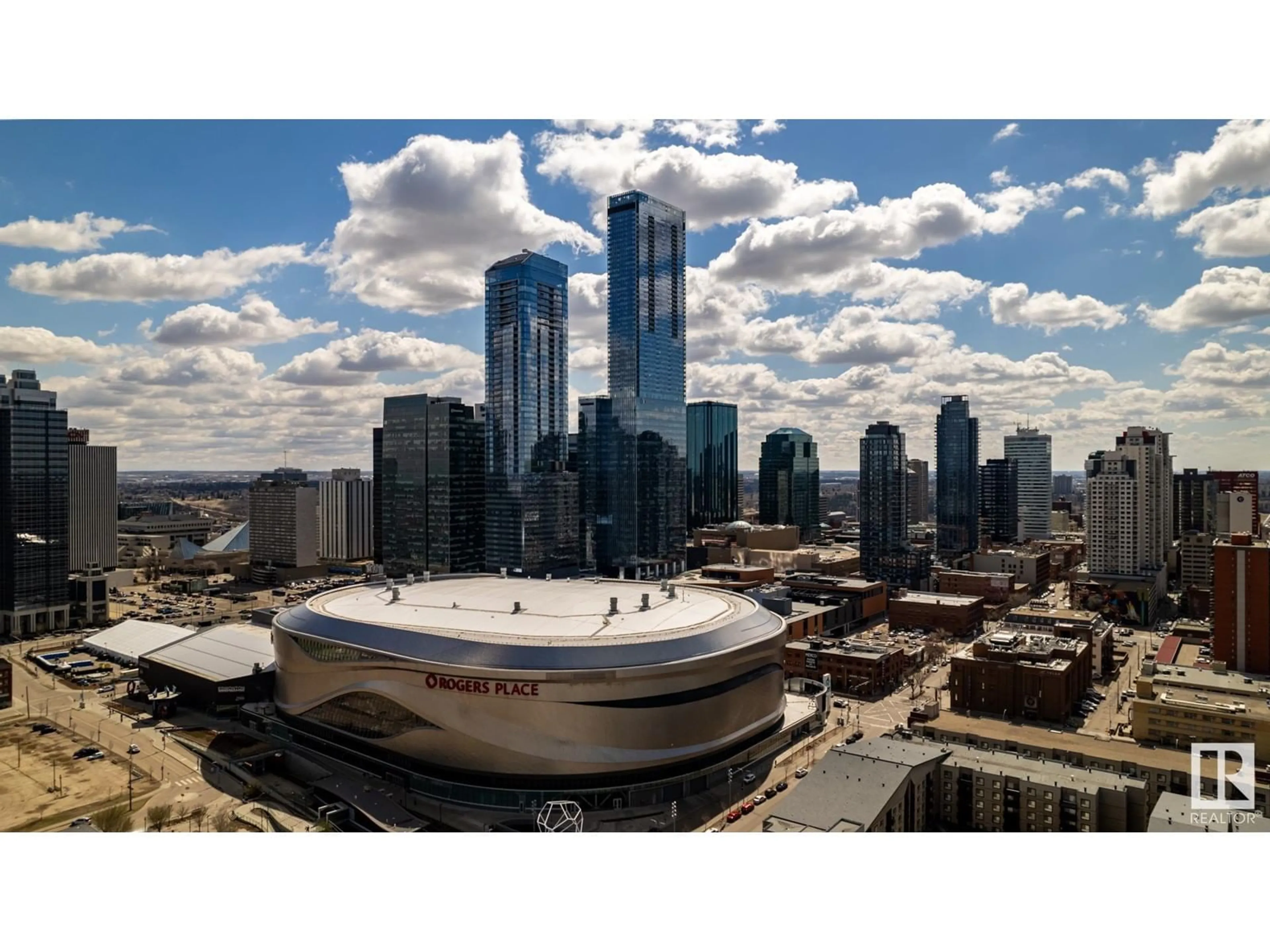 A pic from exterior of the house or condo, the view of city buildings for #3905 10360 102 ST NW, Edmonton Alberta T5J0K6