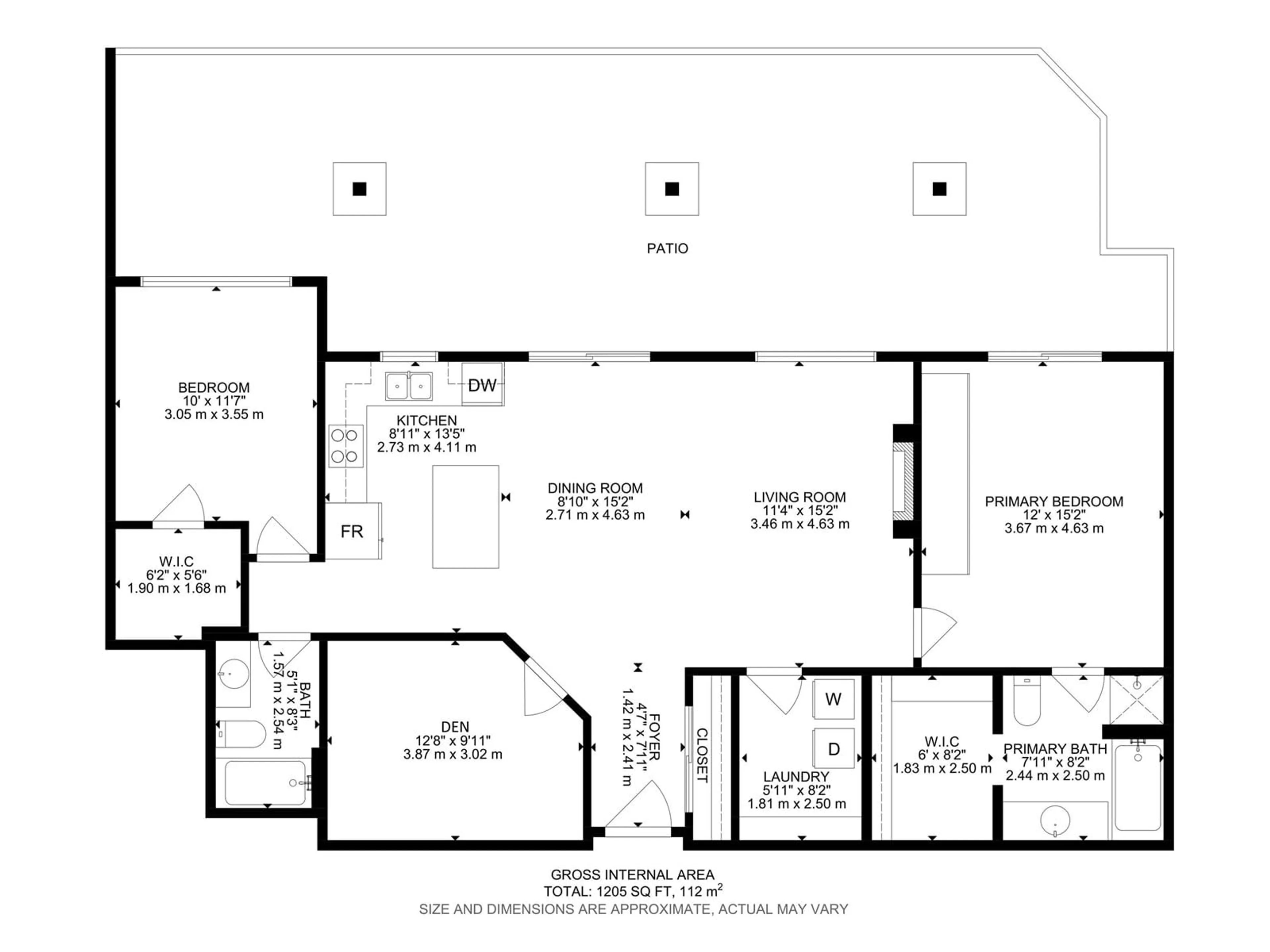 Floor plan for #108 1623 JAMES MOWATT TR SW, Edmonton Alberta T6W0J7