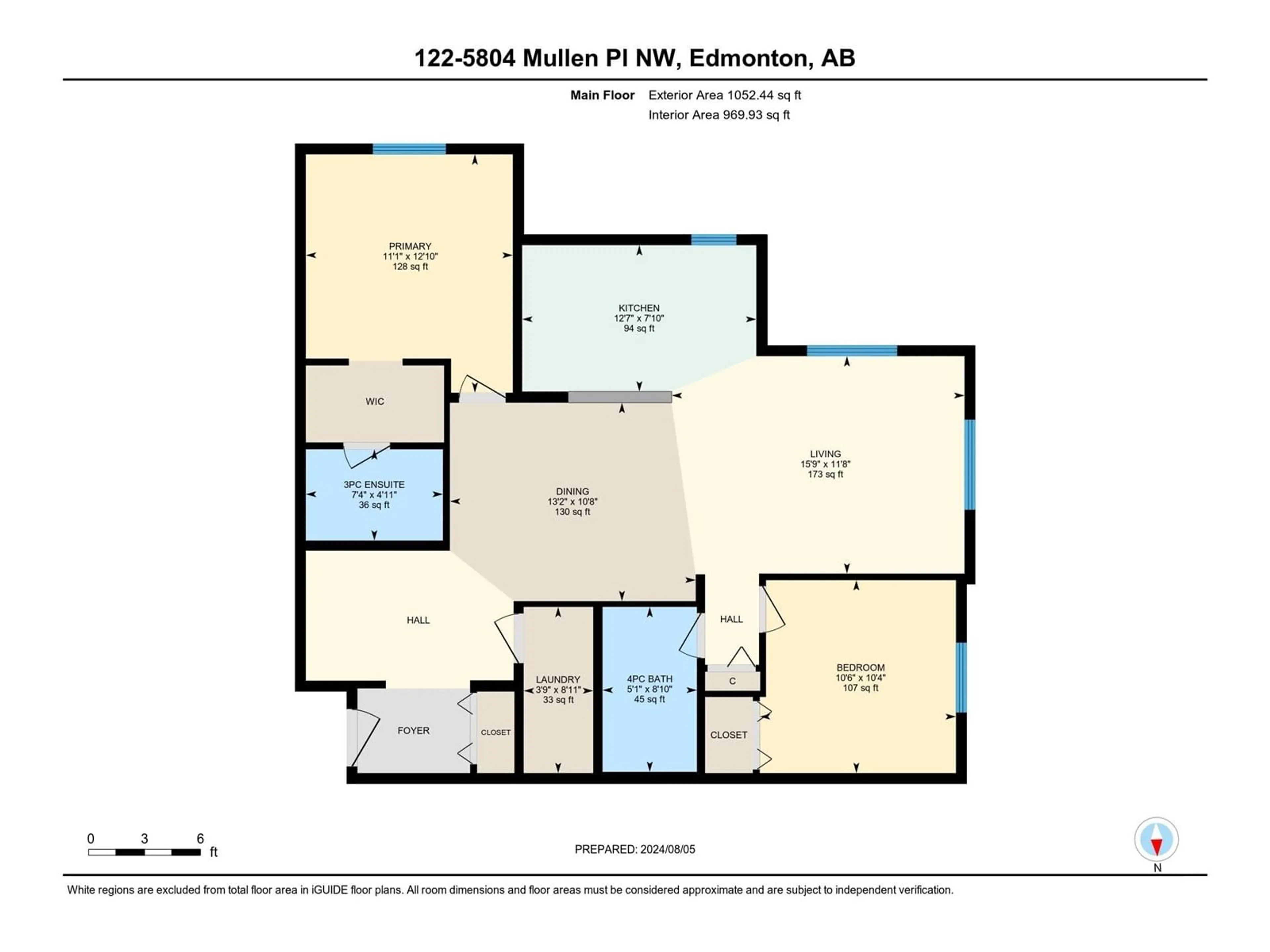 Floor plan for #122 5804 MULLEN PL NW, Edmonton Alberta T6R0W3