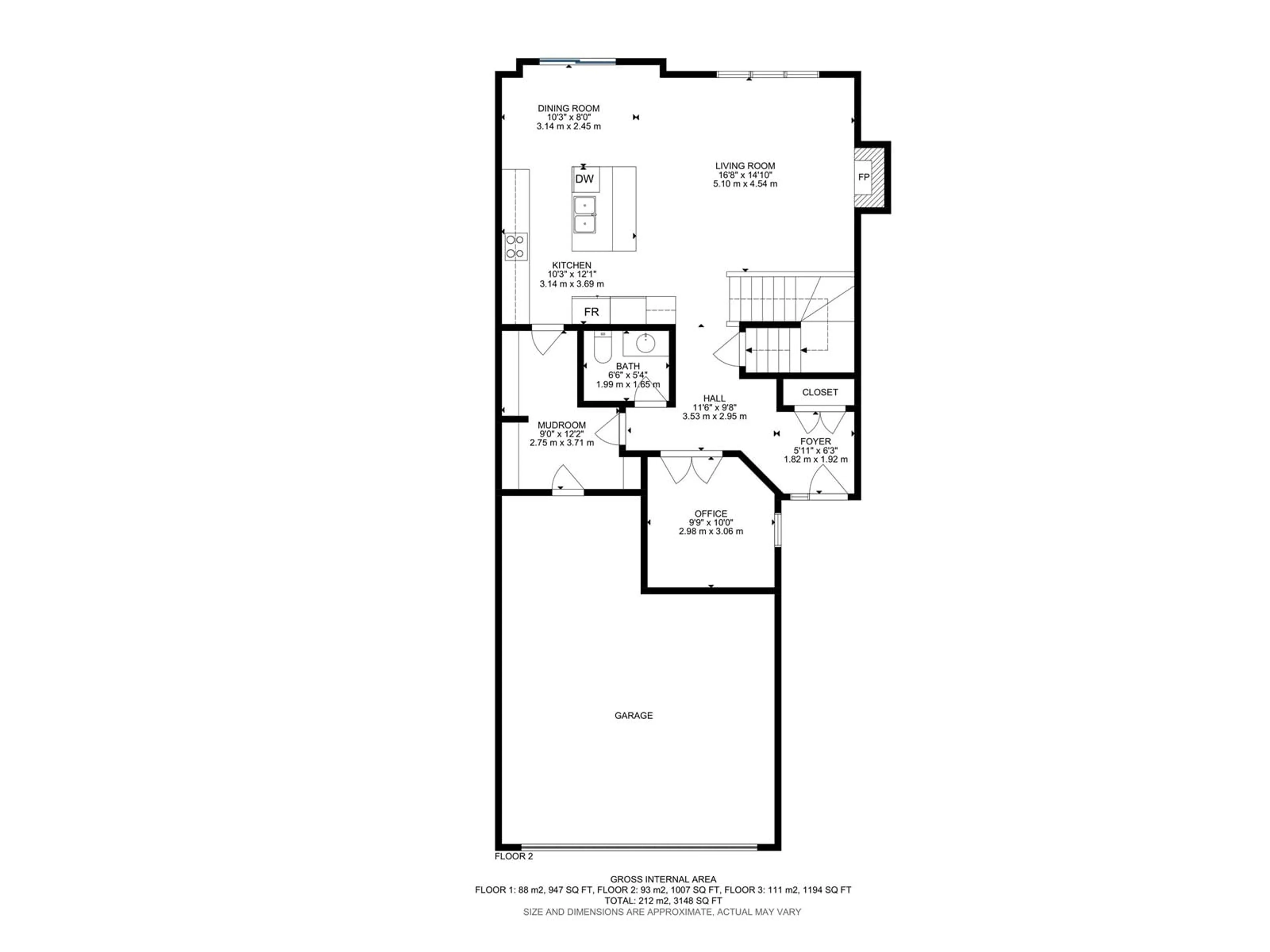 Floor plan for 1628 Enright Way NW, Edmonton Alberta T6M2N6