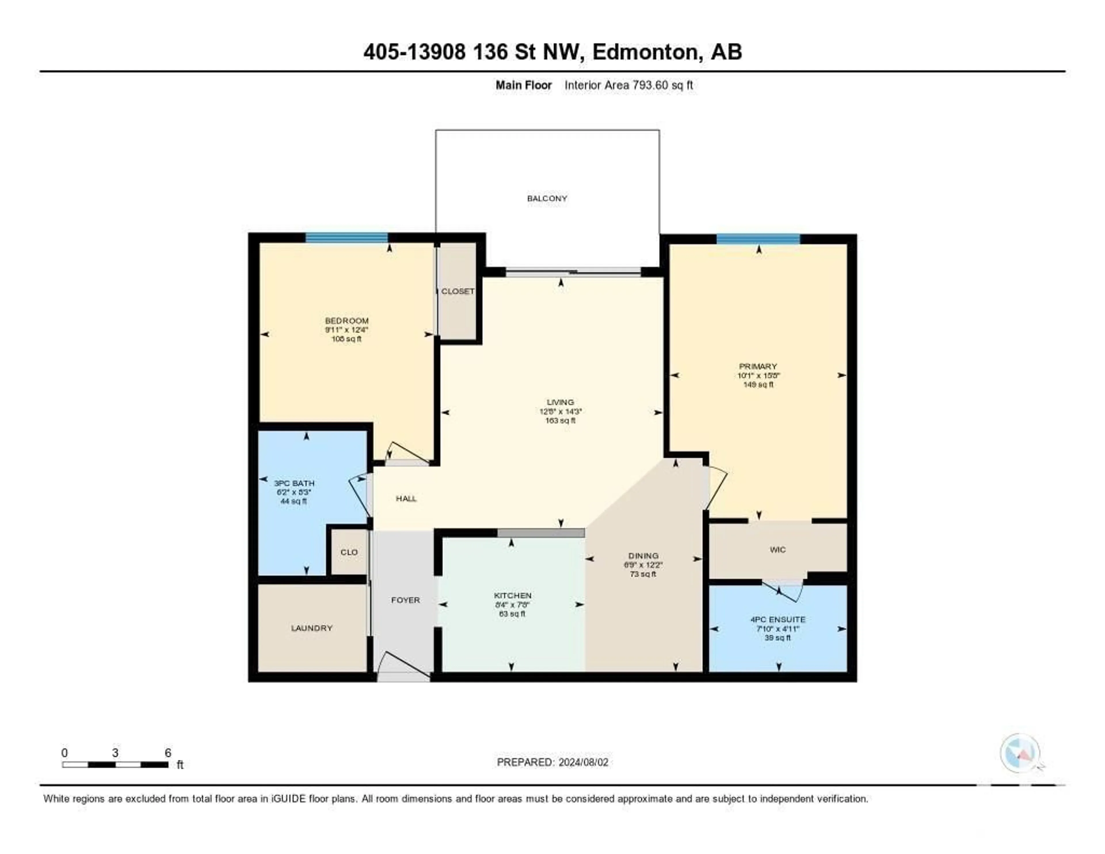 Floor plan for #405 13908 136 ST NW, Edmonton Alberta T6V1Y4