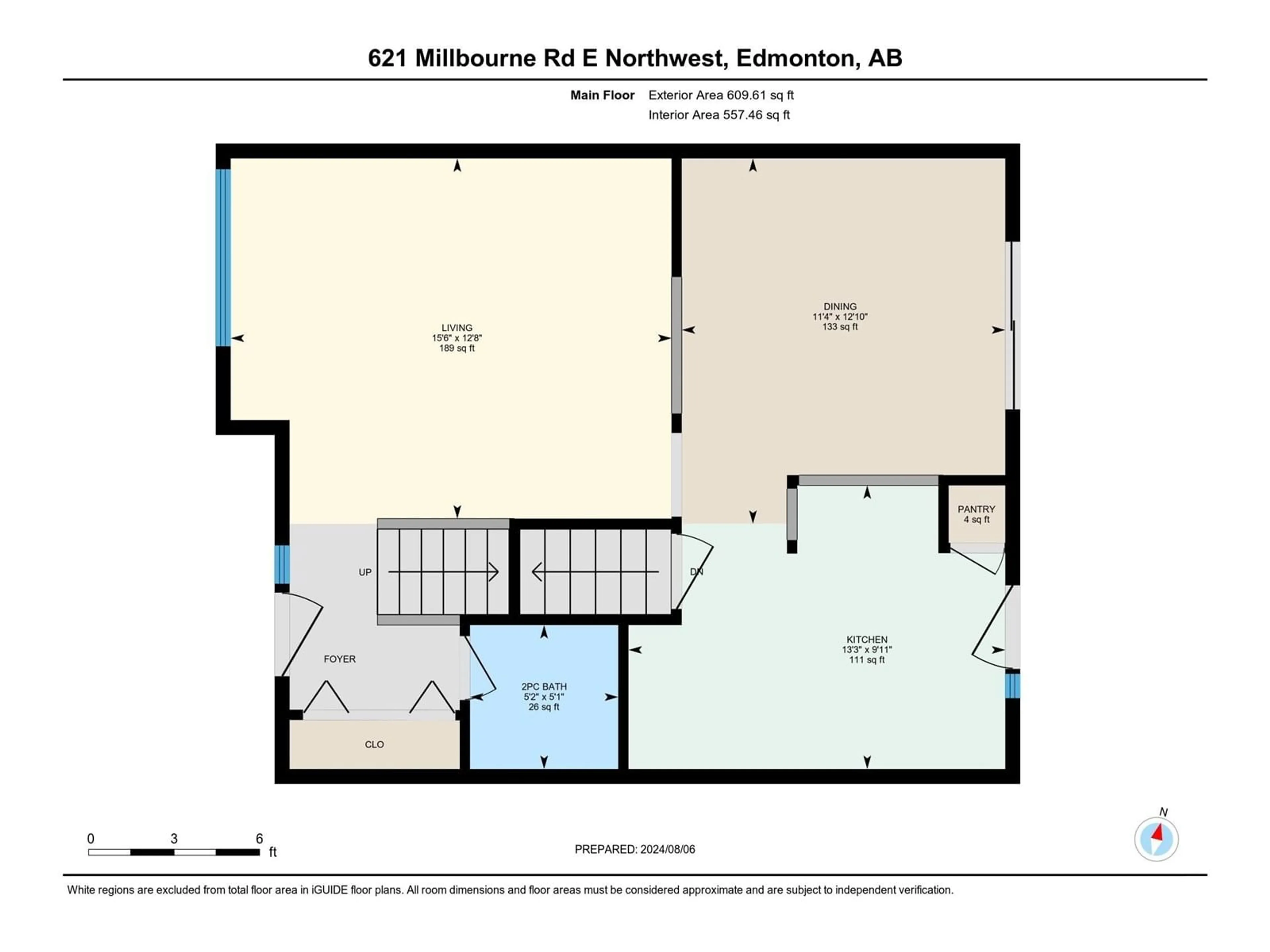 Floor plan for 621 MILLBOURNE RD E NW, Edmonton Alberta T6K3N3