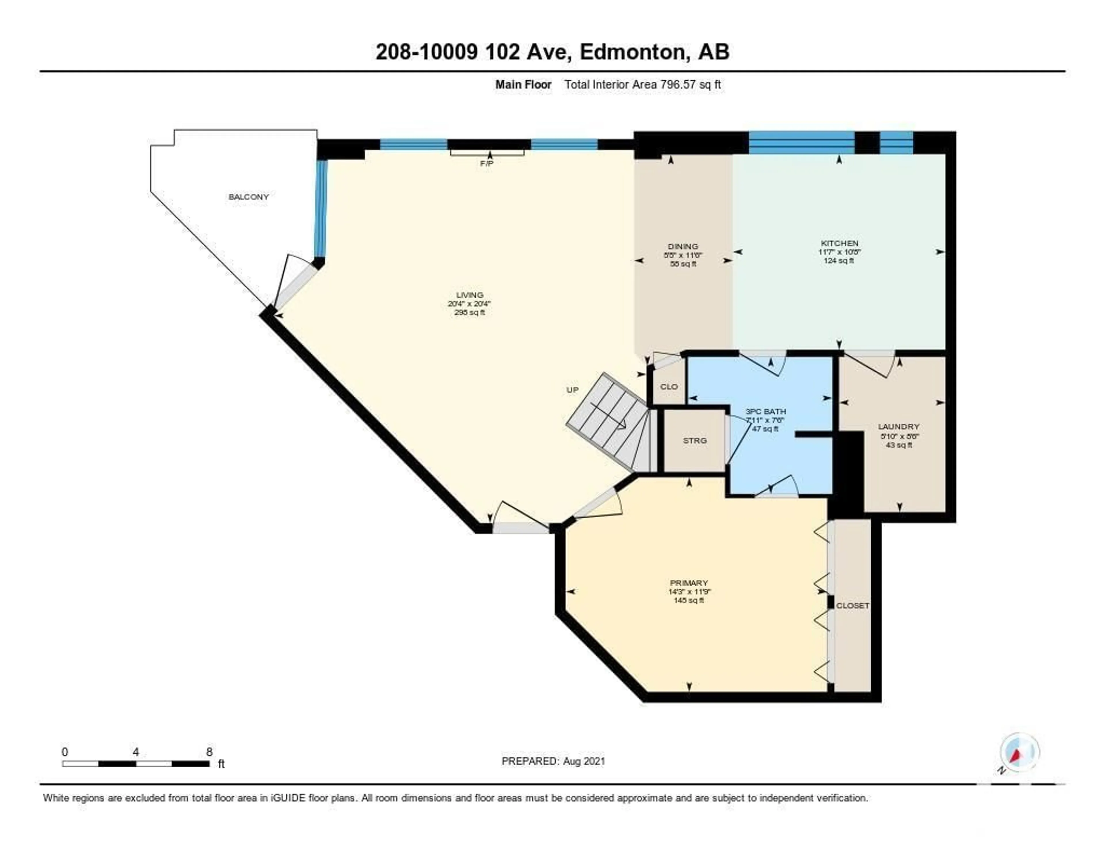 Floor plan for #208 10009 102 AV NW, Edmonton Alberta T5J5B6