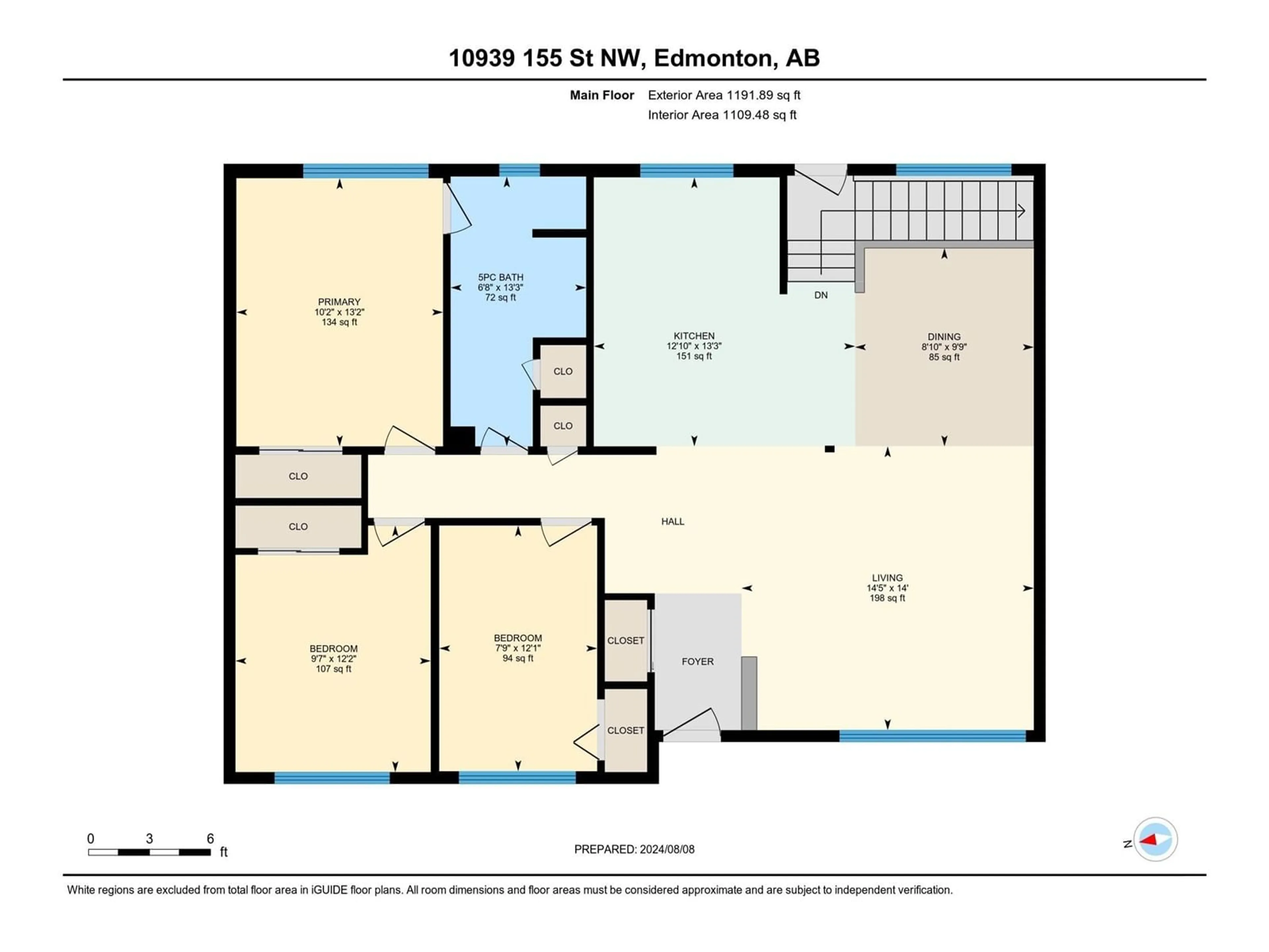 Floor plan for 10939 155 ST NW, Edmonton Alberta T5P2N2