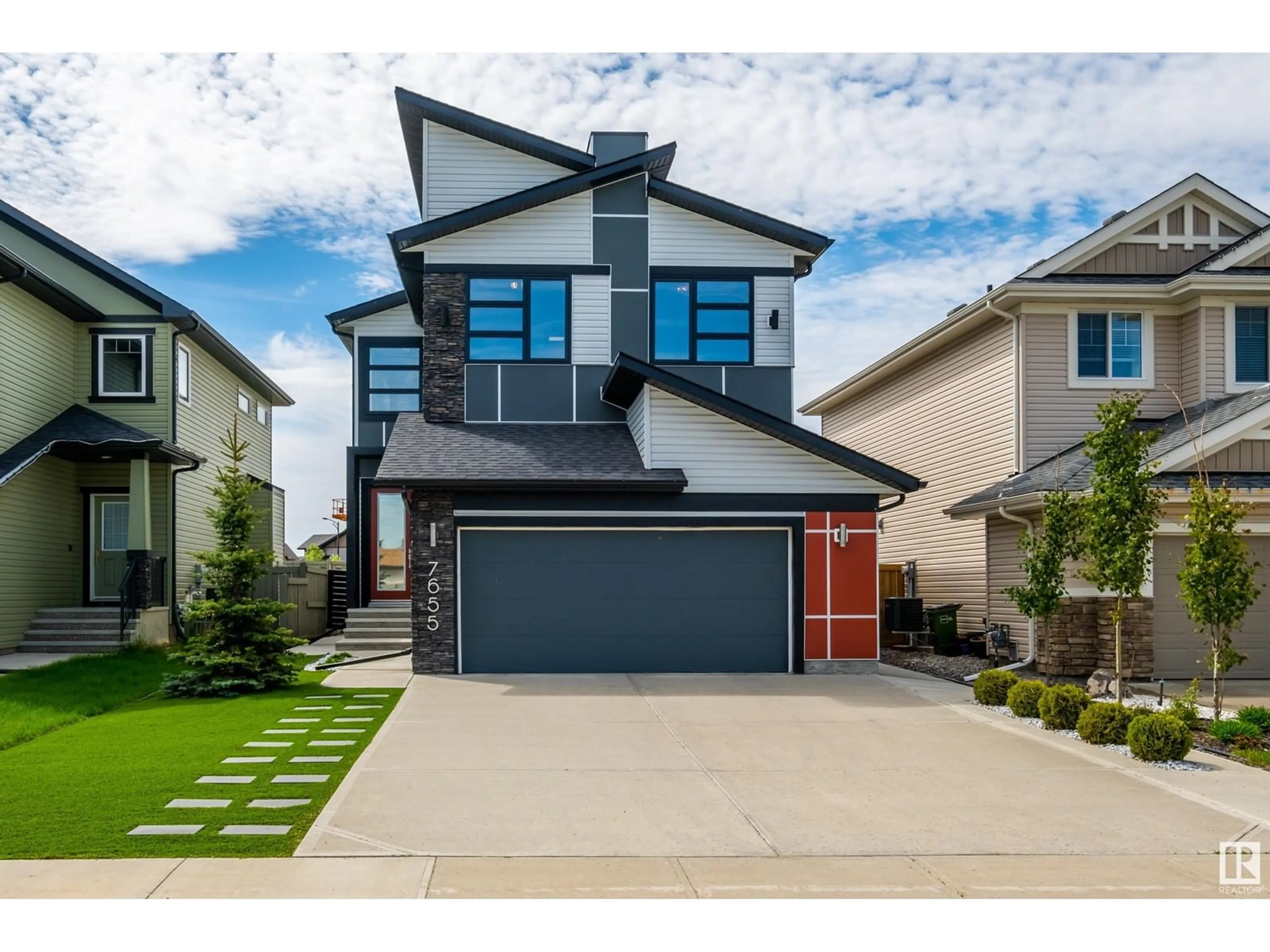 Frontside or backside of a home, the street view for 7655 181 AV NW, Edmonton Alberta T5Z0L8