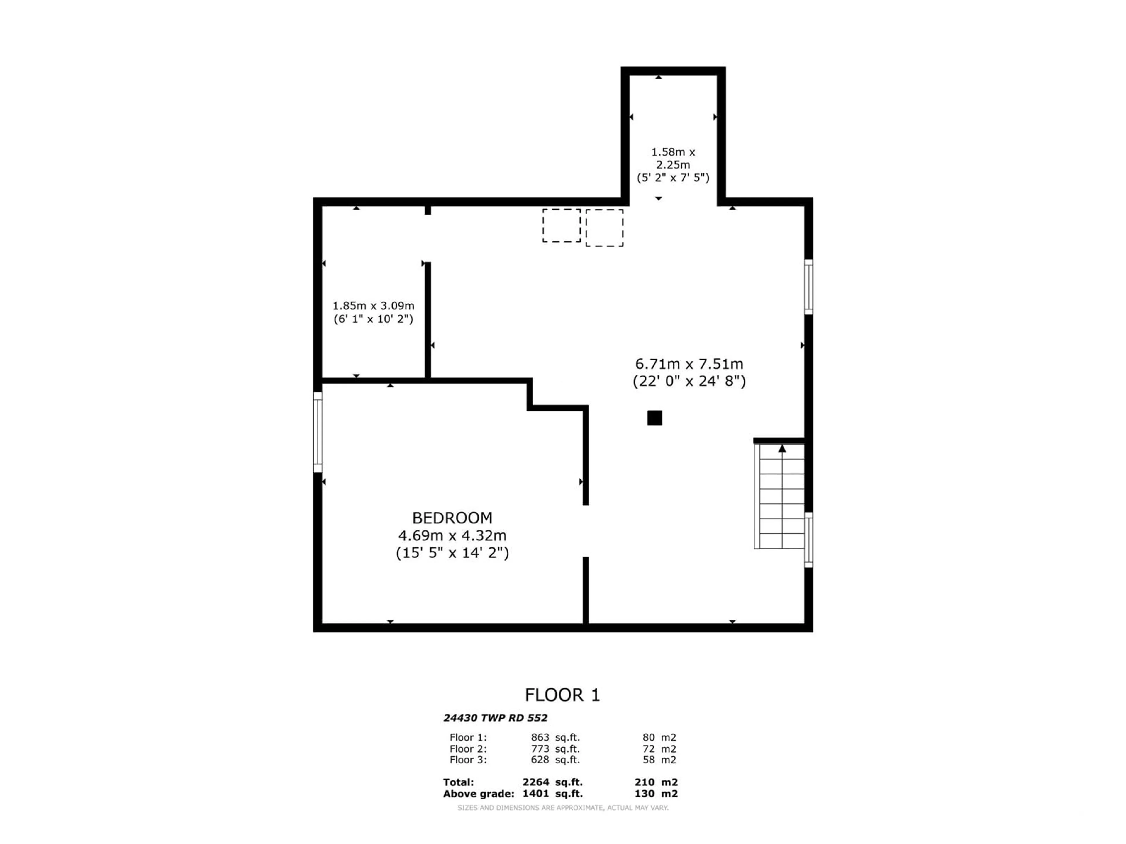 Floor plan for 1 24430 TWP RD 552, Rural Sturgeon County Alberta T8T1P7