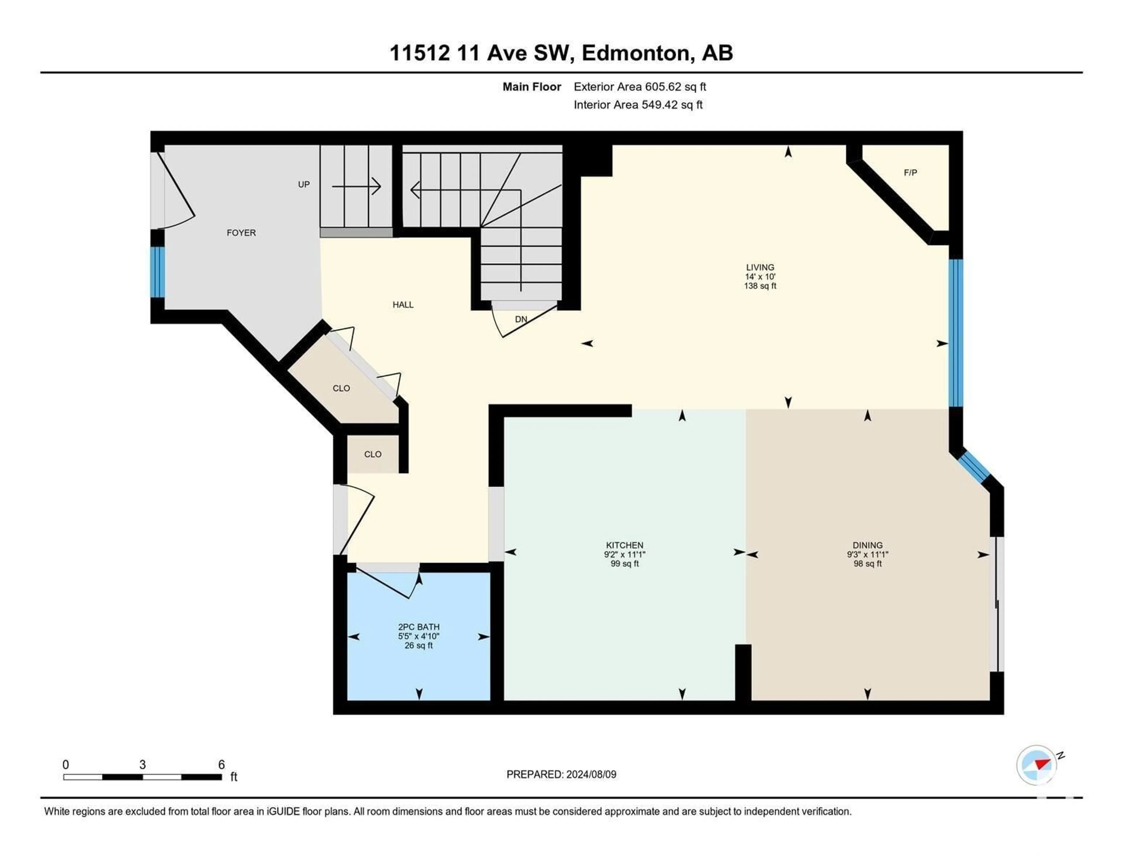 Floor plan for 11512 11 AV SW, Edmonton Alberta T6W1W7