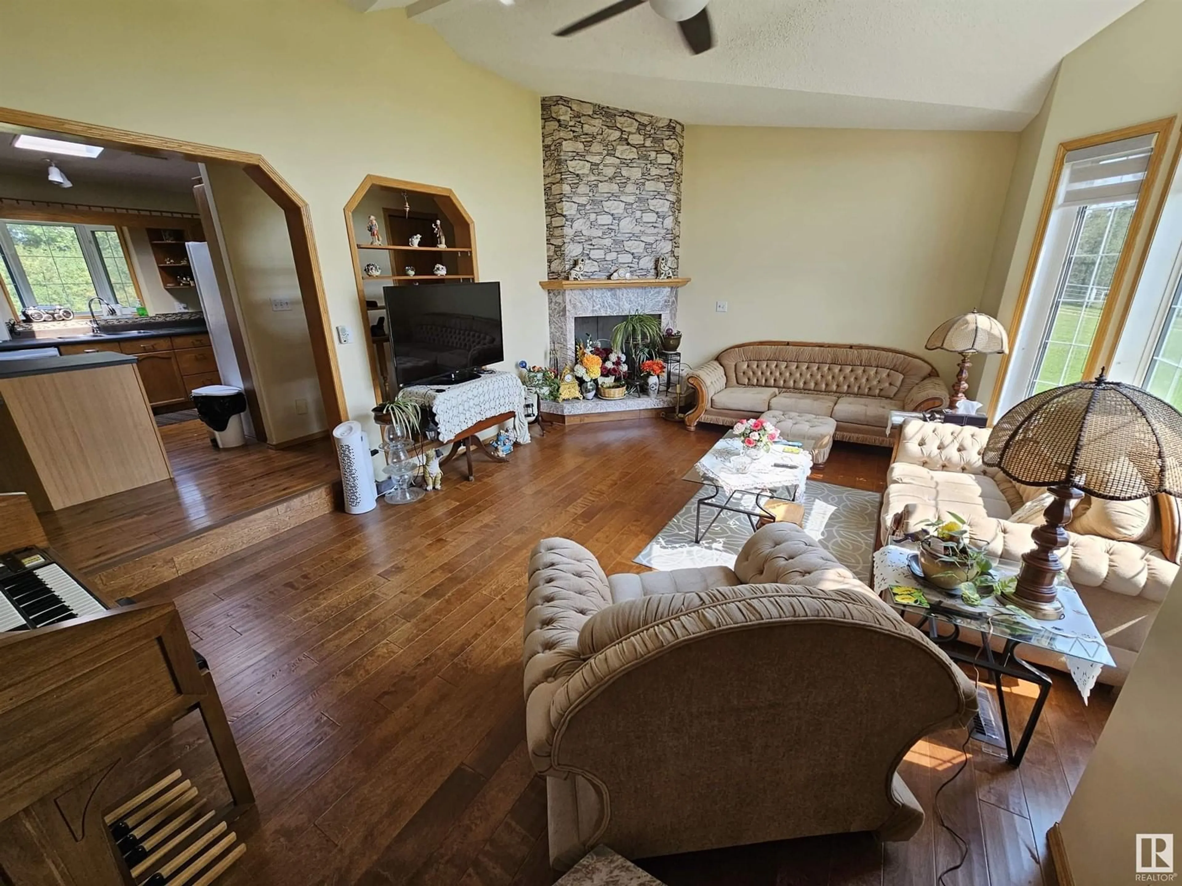 Living room, wood floors for 461016 Range Road 43A, Rural Wetaskiwin County Alberta T0C2X0