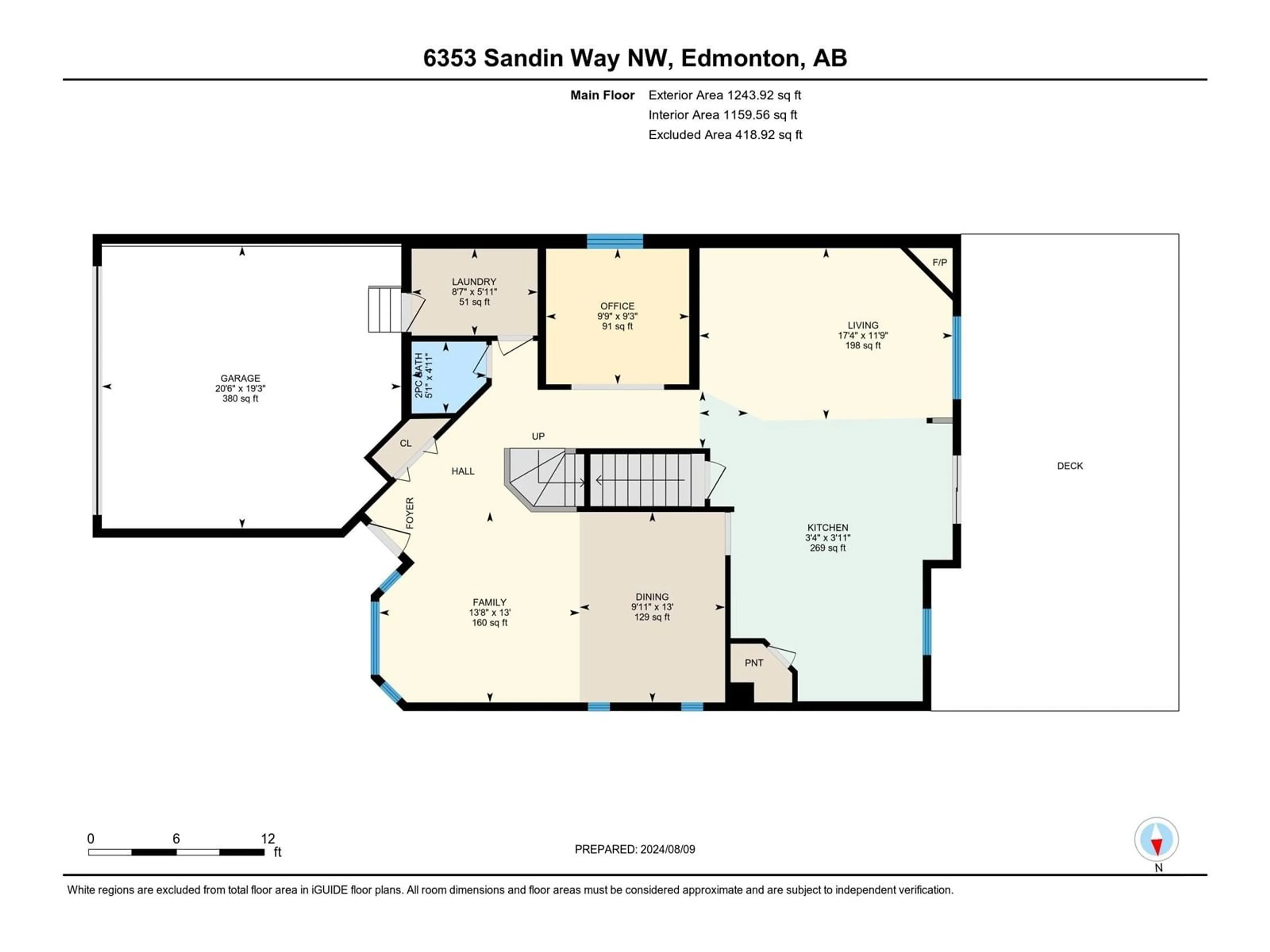 Floor plan for 6353 SANDIN WY NW, Edmonton Alberta T6R0K1