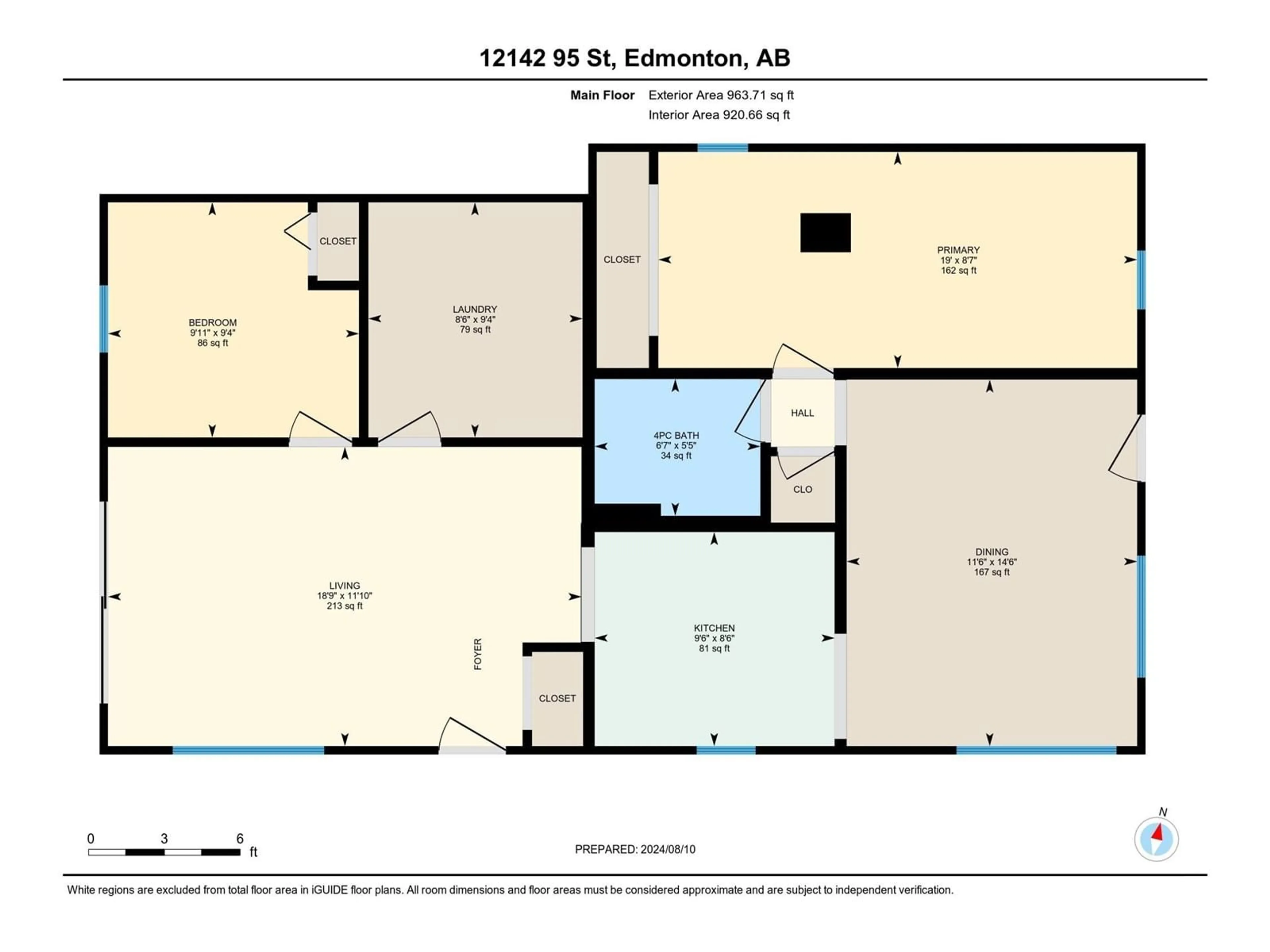 Floor plan for 12142 95 ST NW, Edmonton Alberta T5G1M8