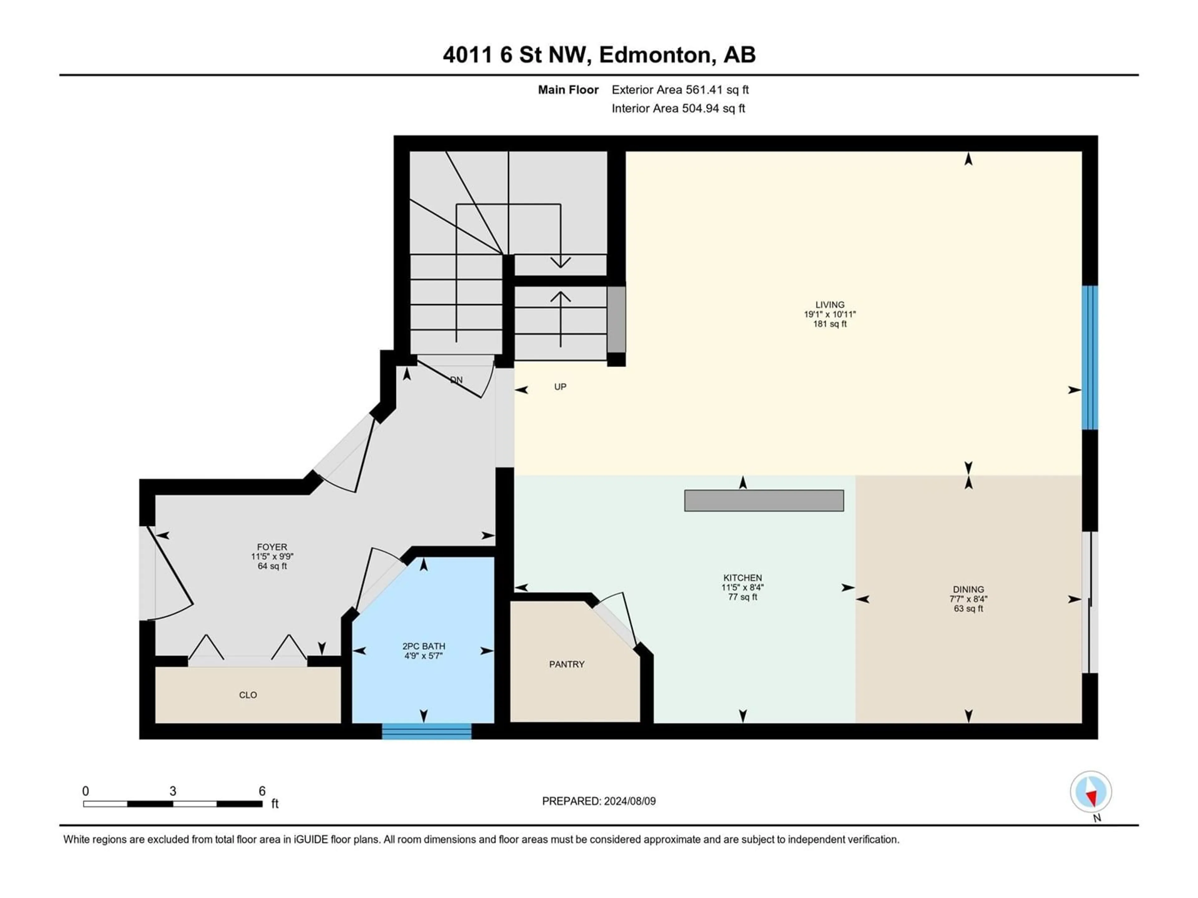 Floor plan for 4011 6 ST NW, Edmonton Alberta T6T0T5