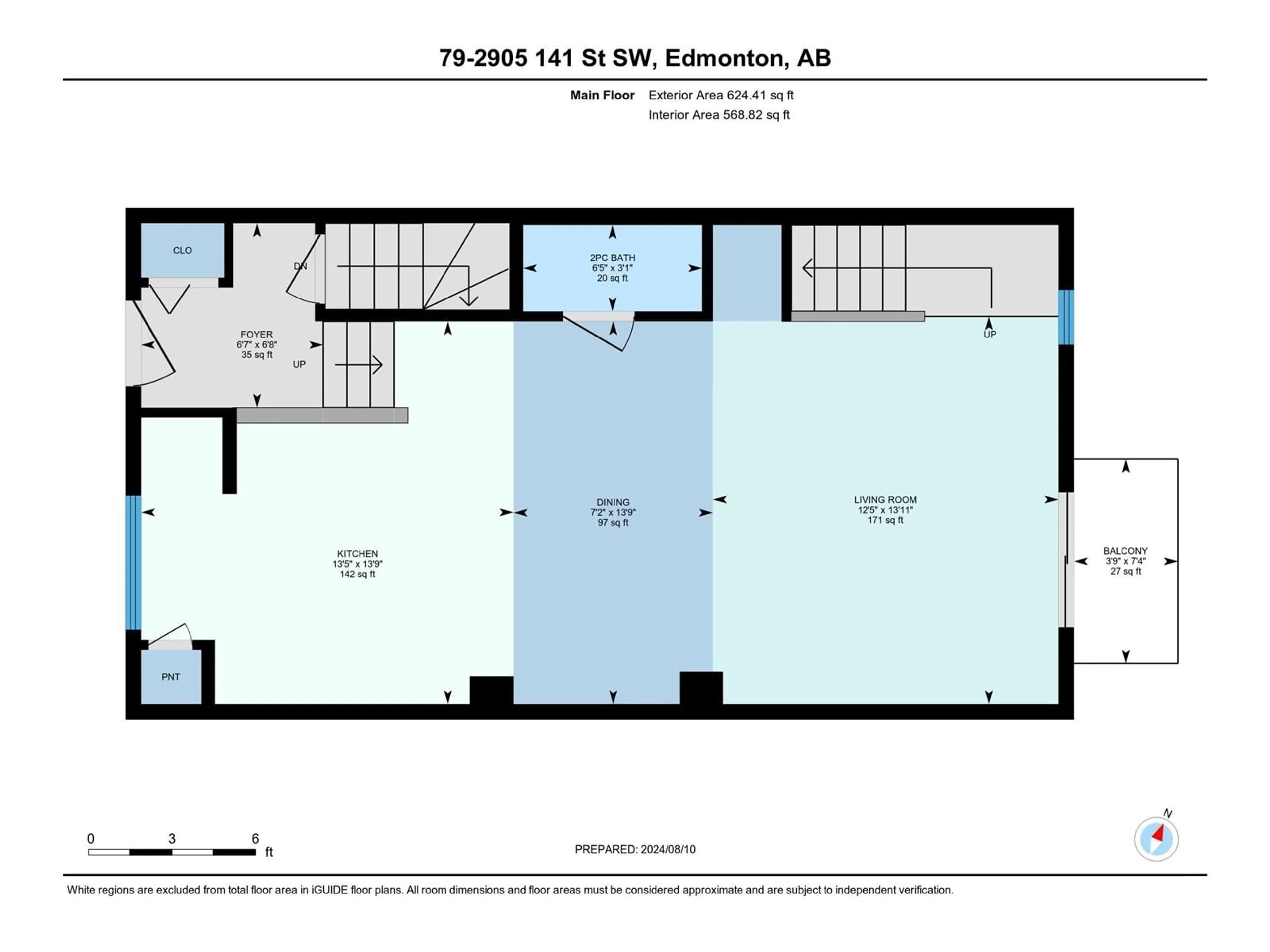 Floor plan for #79 2905 141 ST SW, Edmonton Alberta T6W3M4