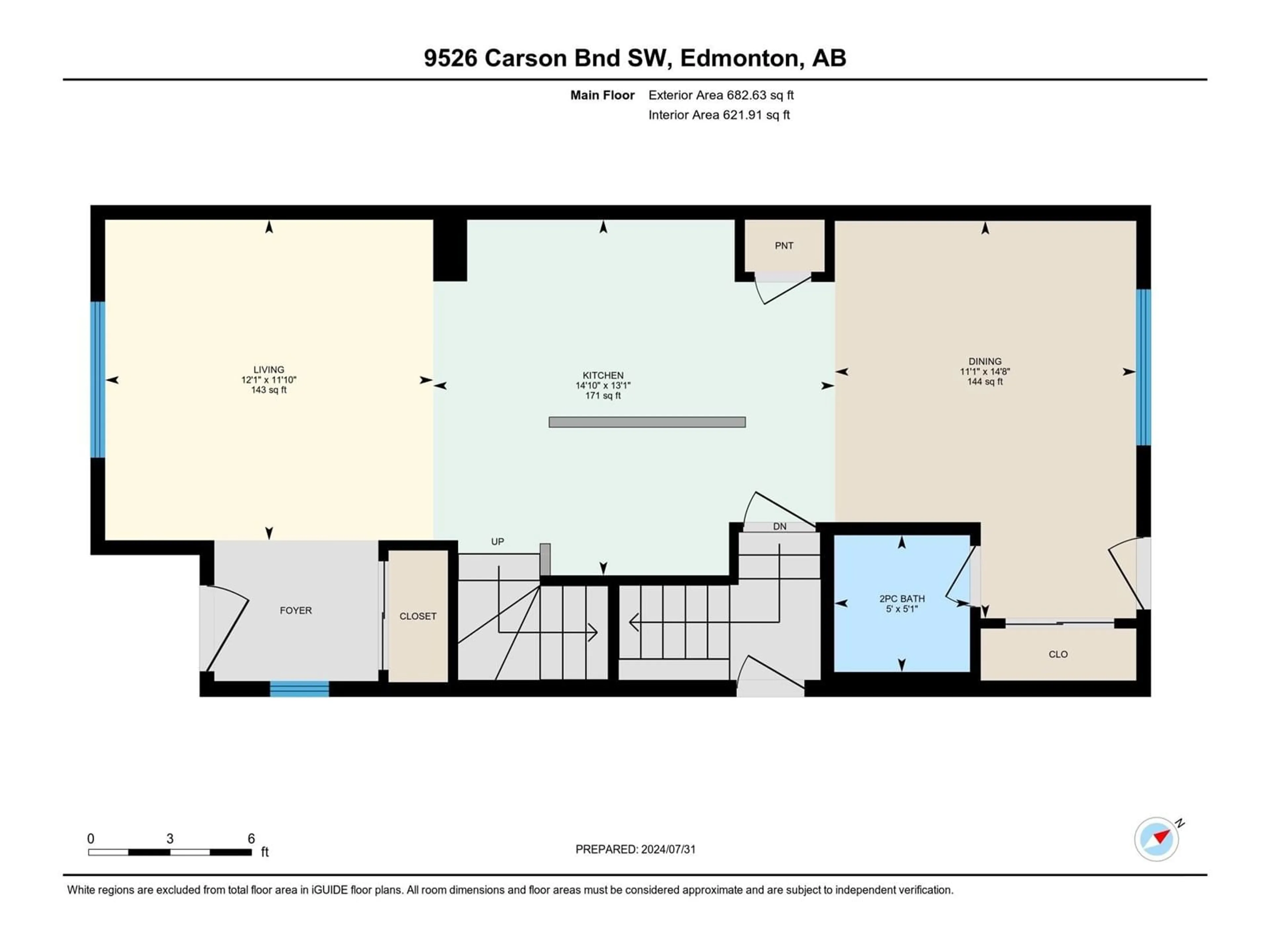 Floor plan for 9526 CARSON BN SW, Edmonton Alberta T6W5G7