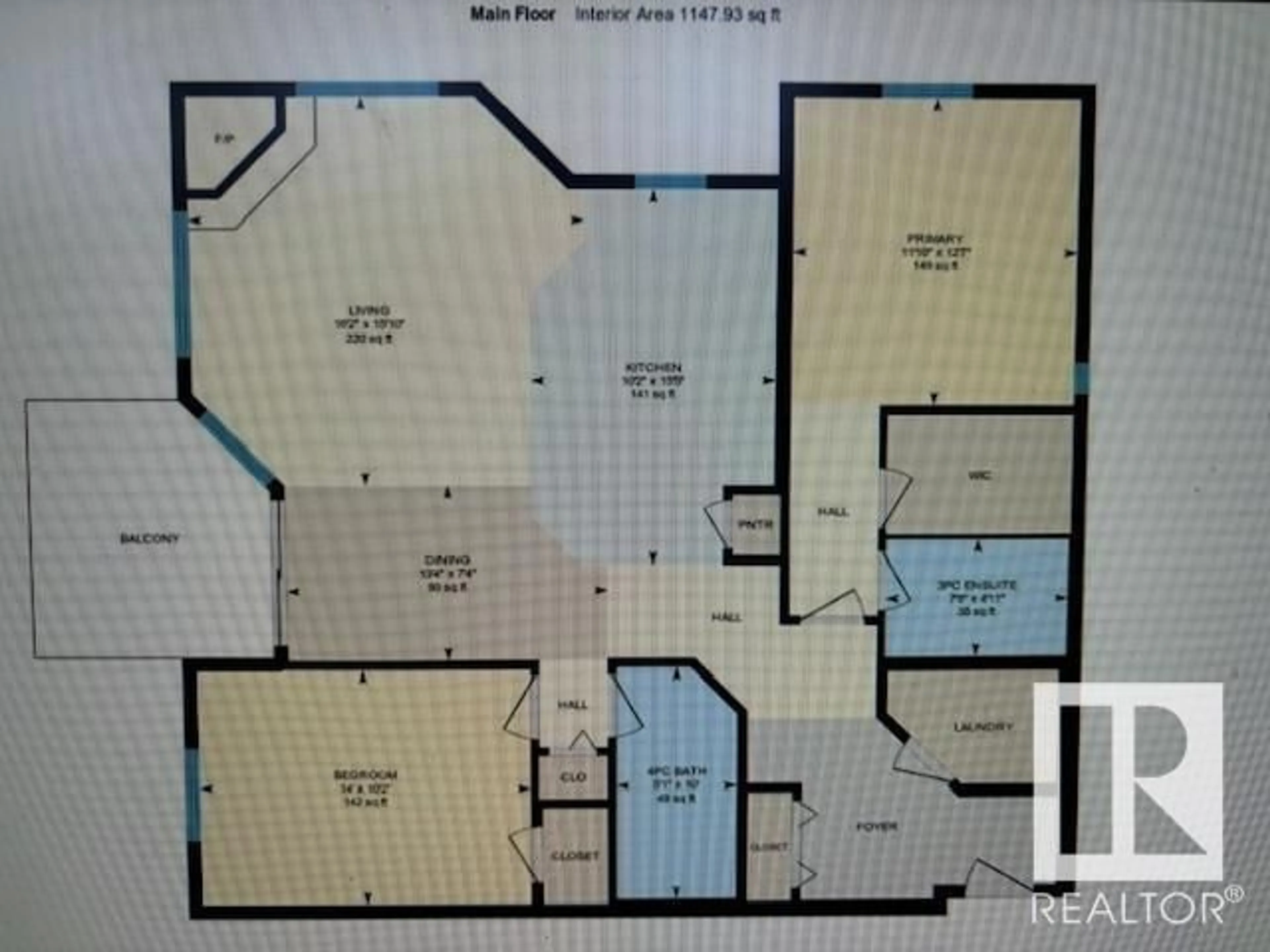 Floor plan for #118 2035 Grantham Court NW, Edmonton Alberta T5T3X4