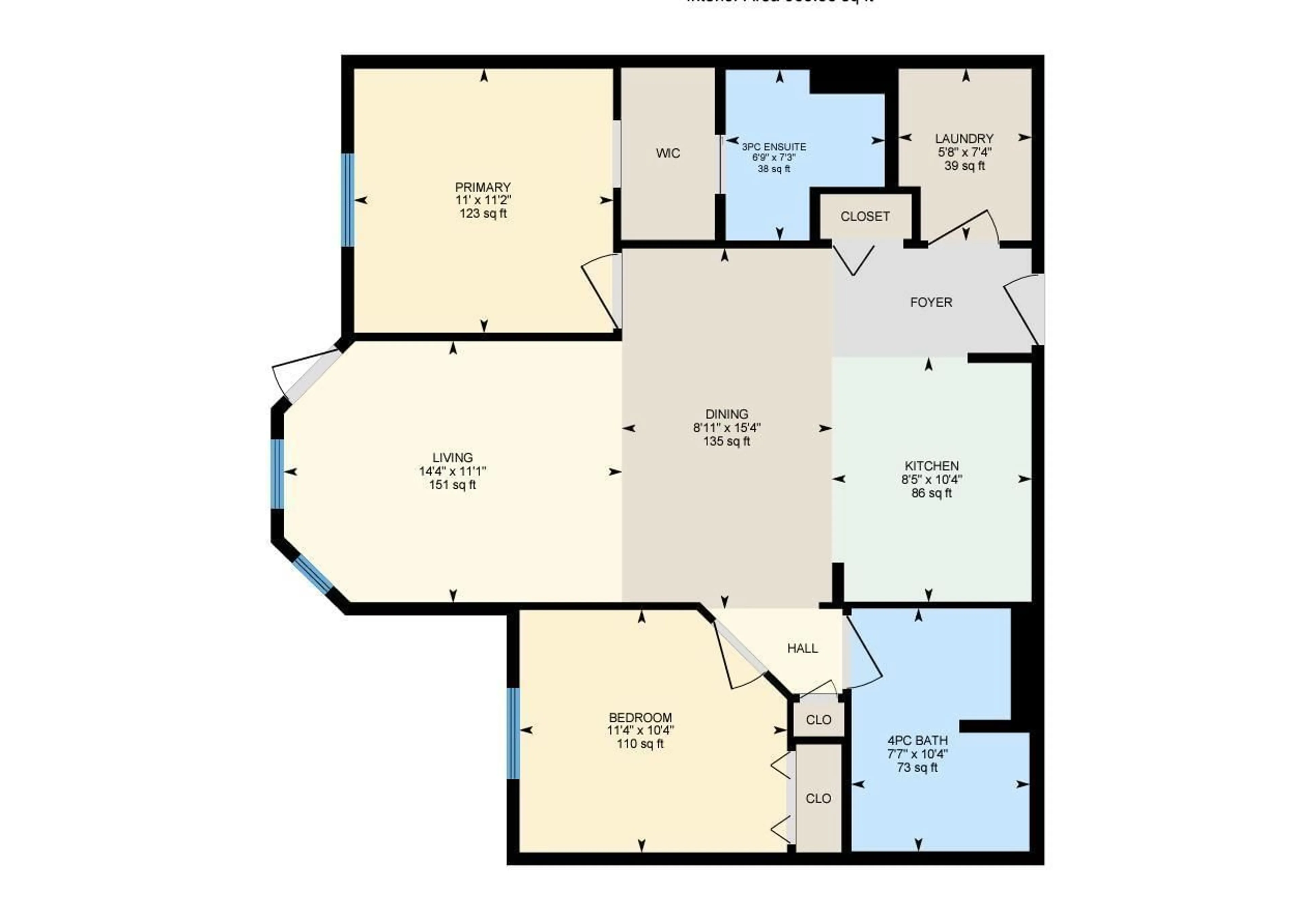 Floor plan for #408 14259 50 ST NW, Edmonton Alberta T5A5J2