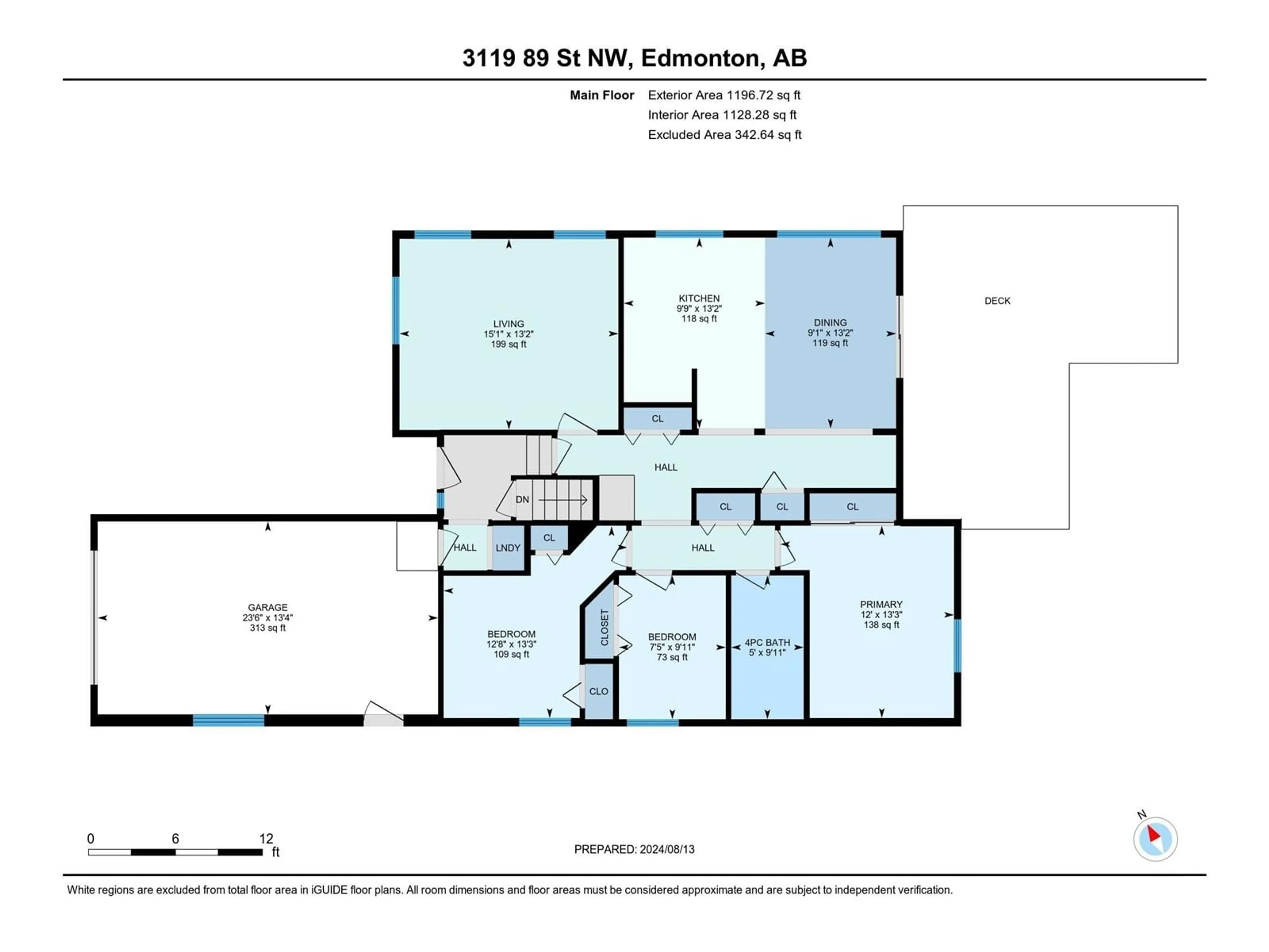 Floor plan for 3119 89 ST NW, Edmonton Alberta T6K2Z1