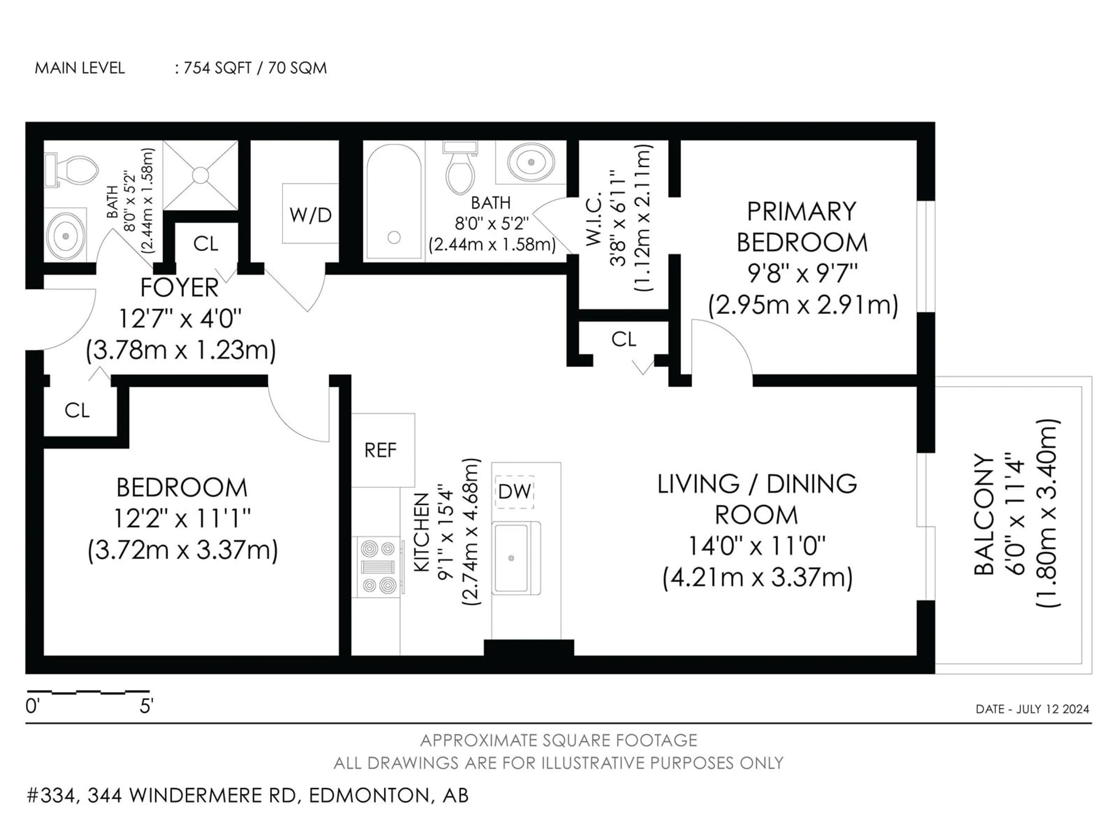 Floor plan for #334 344 Windermere RD NW, Edmonton Alberta T6W2P2