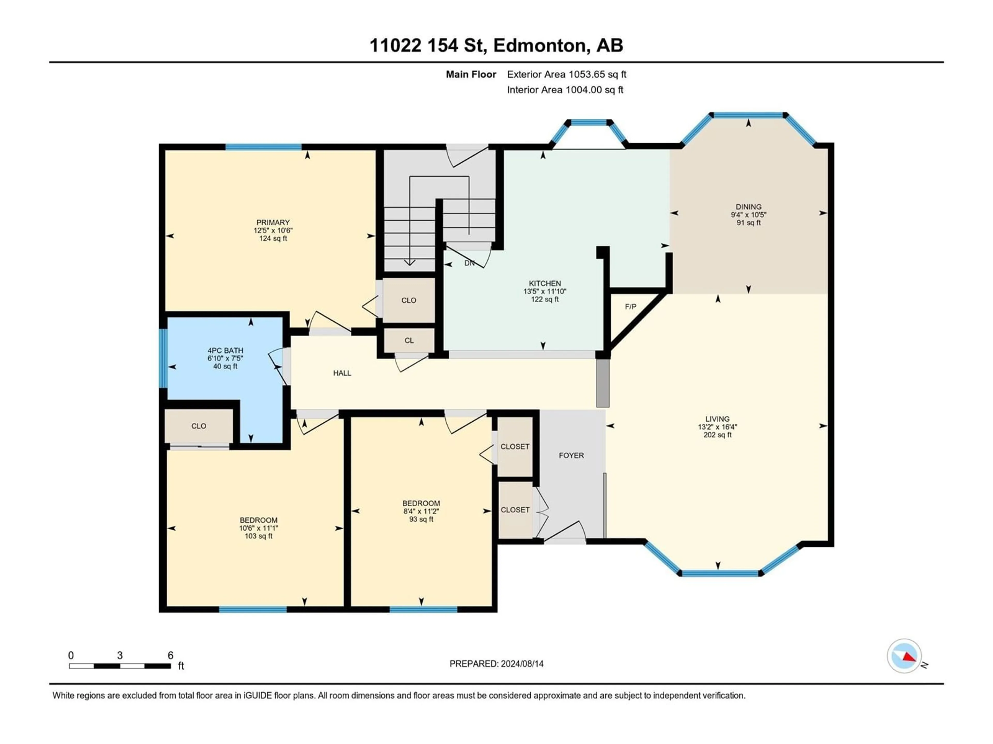 Floor plan for 11022 154 ST NW, Edmonton Alberta T5P2K1