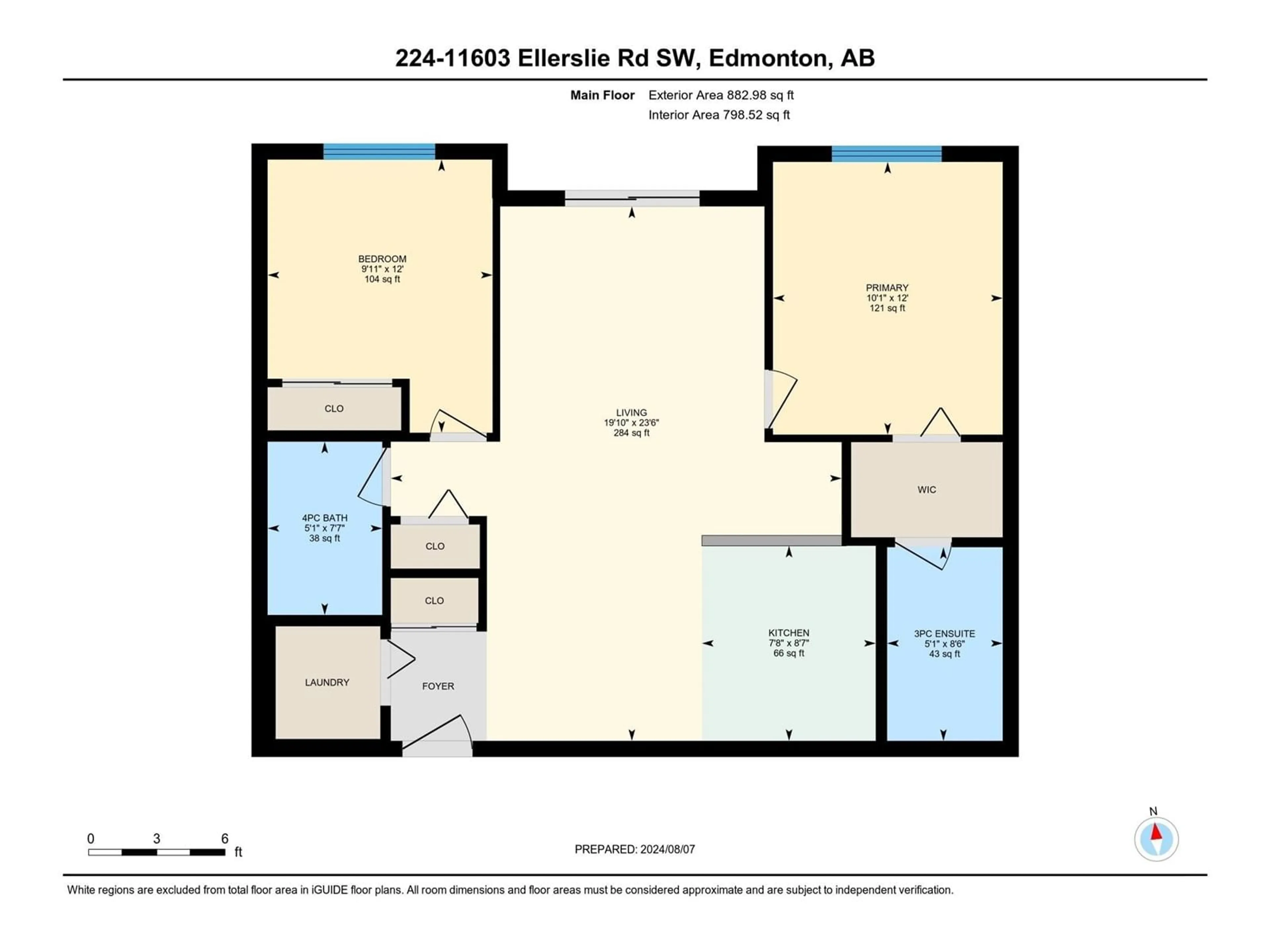 Floor plan for #224 11603 ELLERSLIE RD SW, Edmonton Alberta T6W0J3