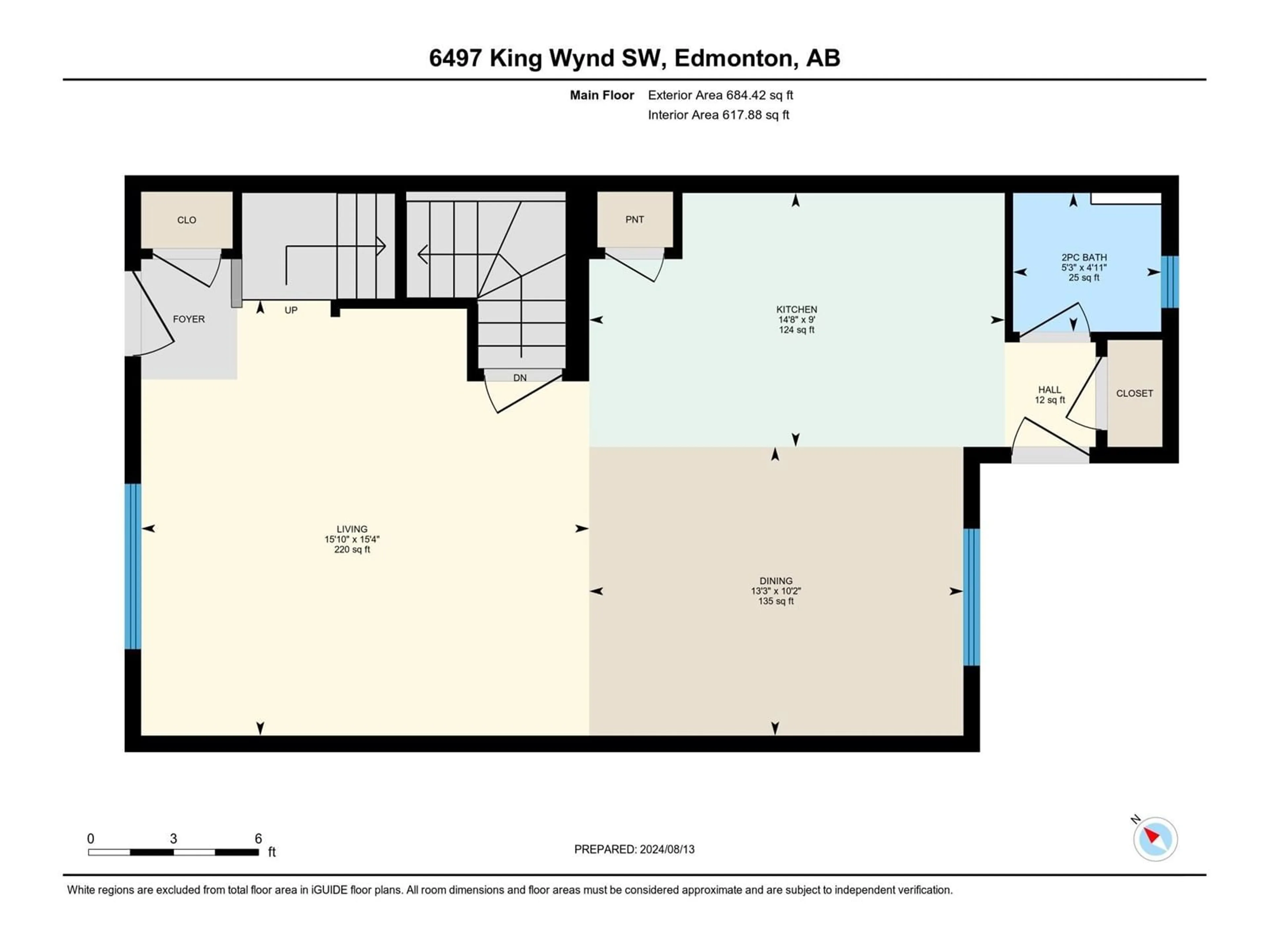 Floor plan for 6497 KING WD SW, Edmonton Alberta T6W3Z9