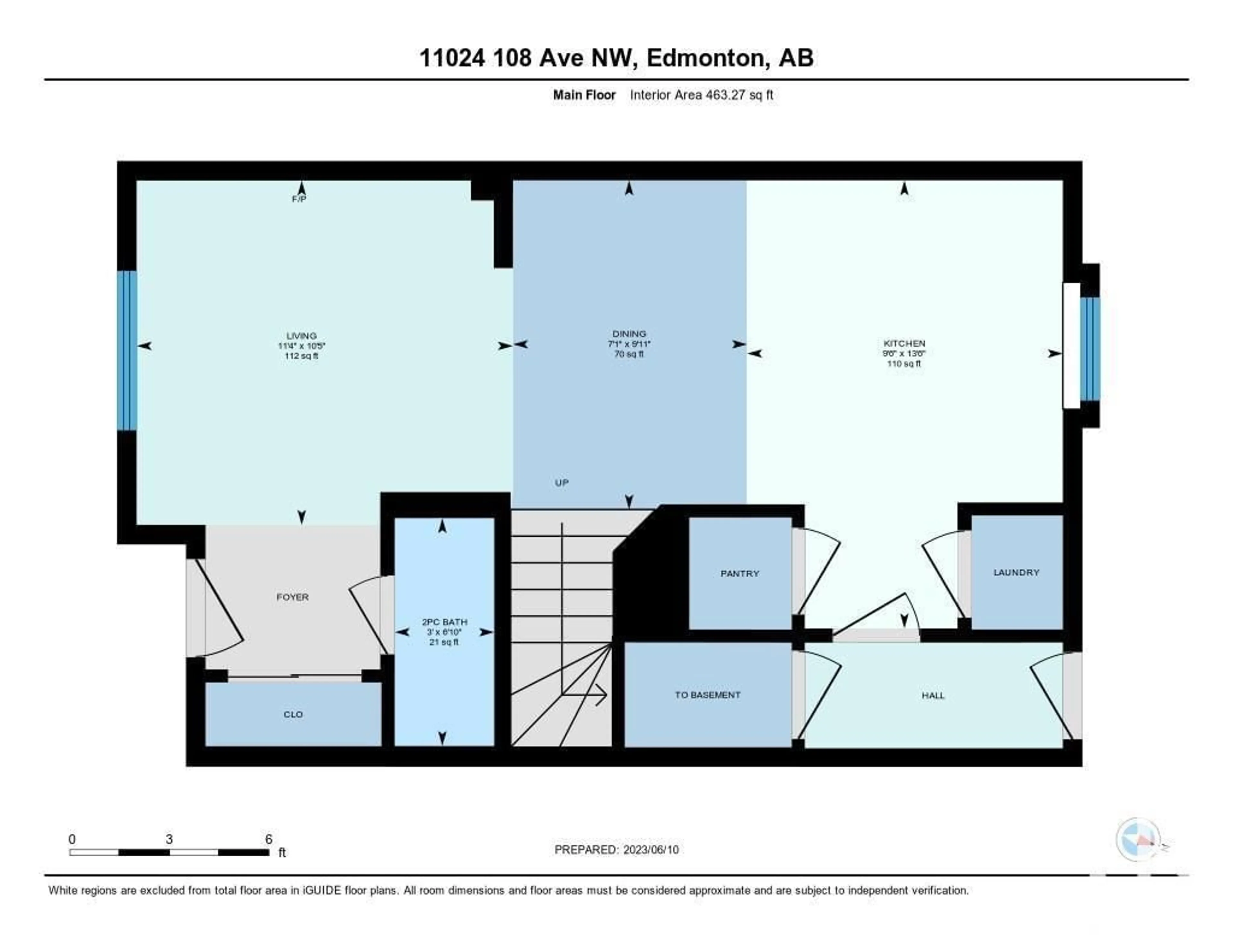 Floor plan for 11024 108 AV NW, Edmonton Alberta T5H0L7