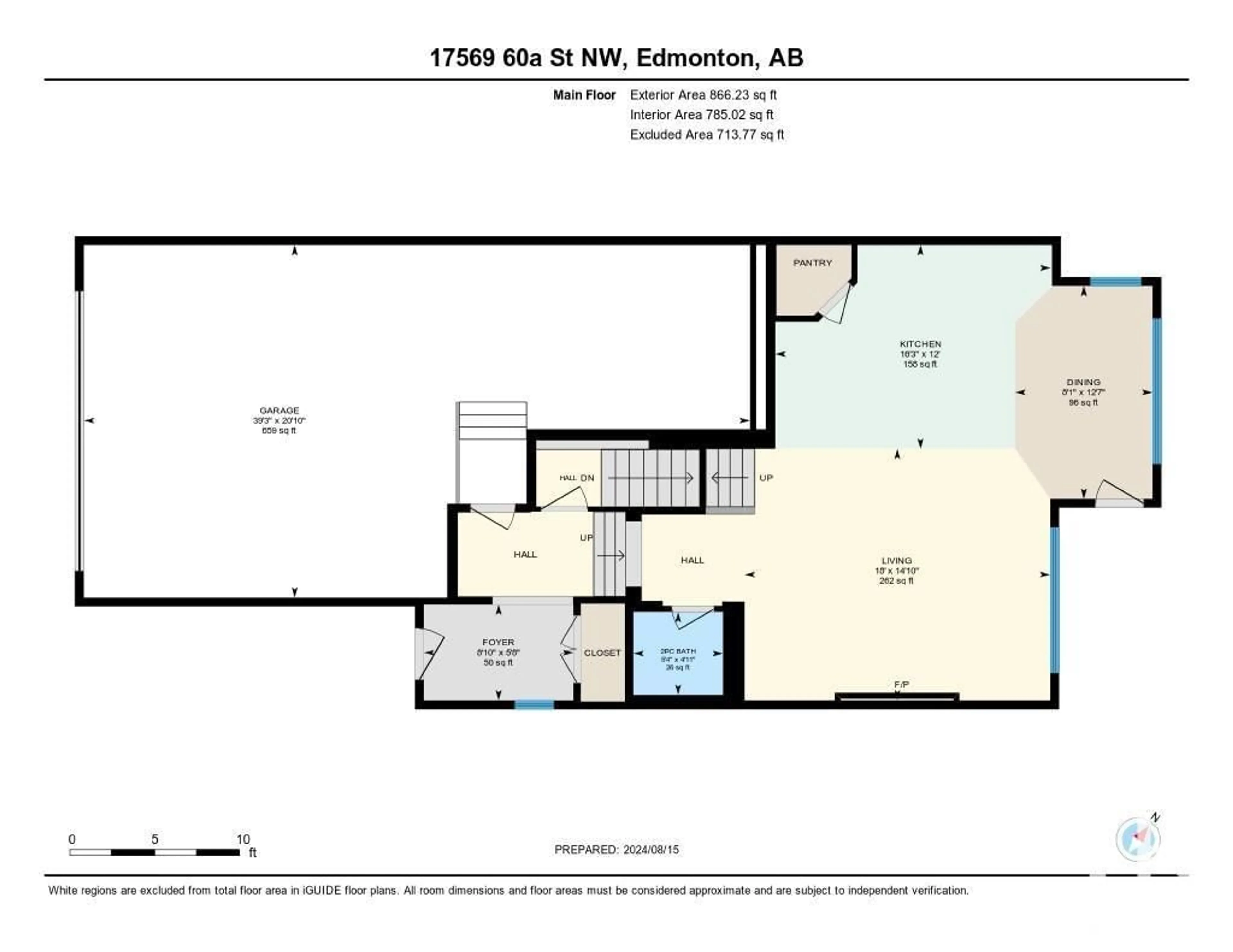 Floor plan for 17569 60A ST NW, Edmonton Alberta T5Y0V1