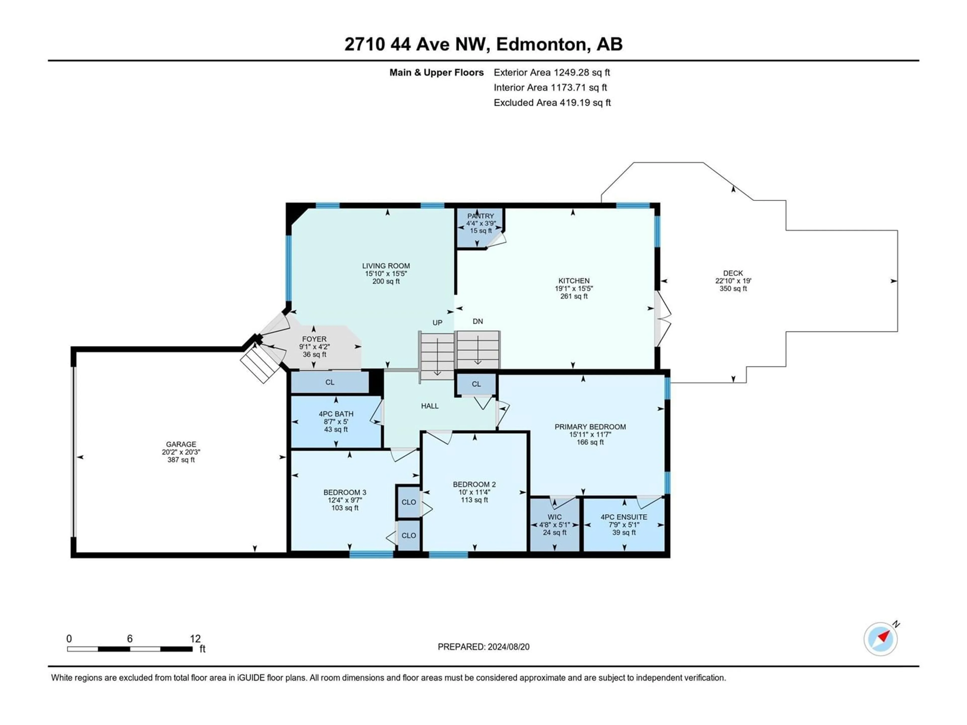 Floor plan for 2710 44 AV NW, Edmonton Alberta T6T1K2