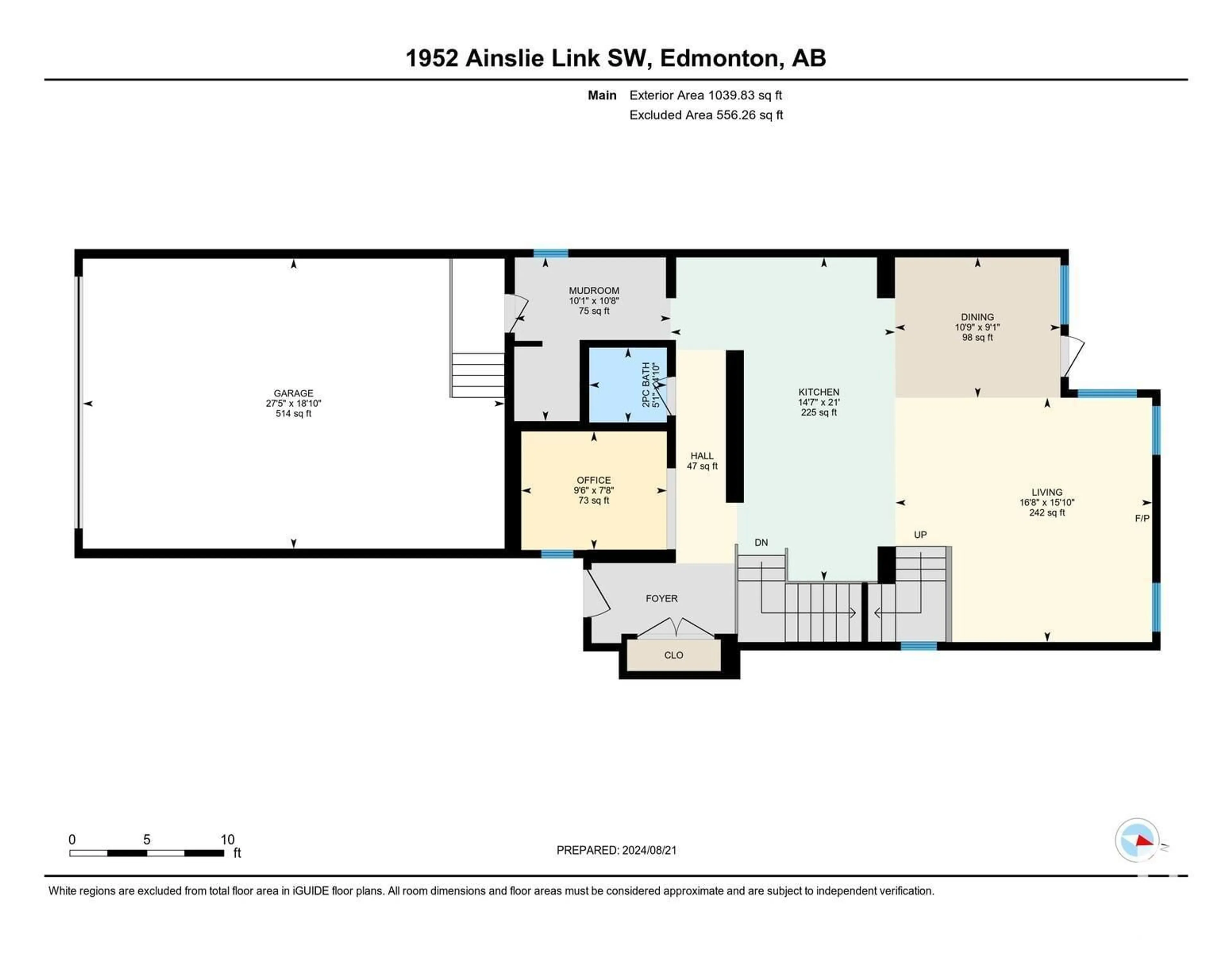 Floor plan for 1952 AINSLIE LI SW, Edmonton Alberta T6W2L9