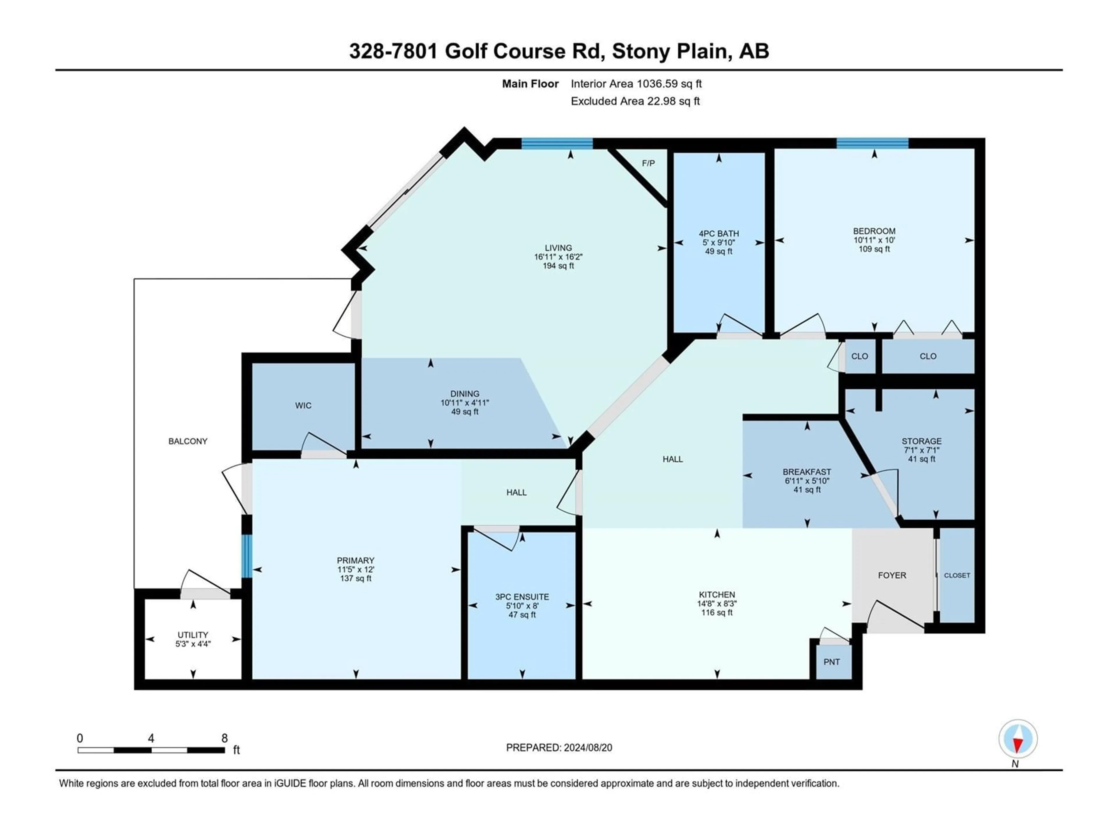 Floor plan for #328 7801 GOLF COURSE RD, Stony Plain Alberta T7Z0C7