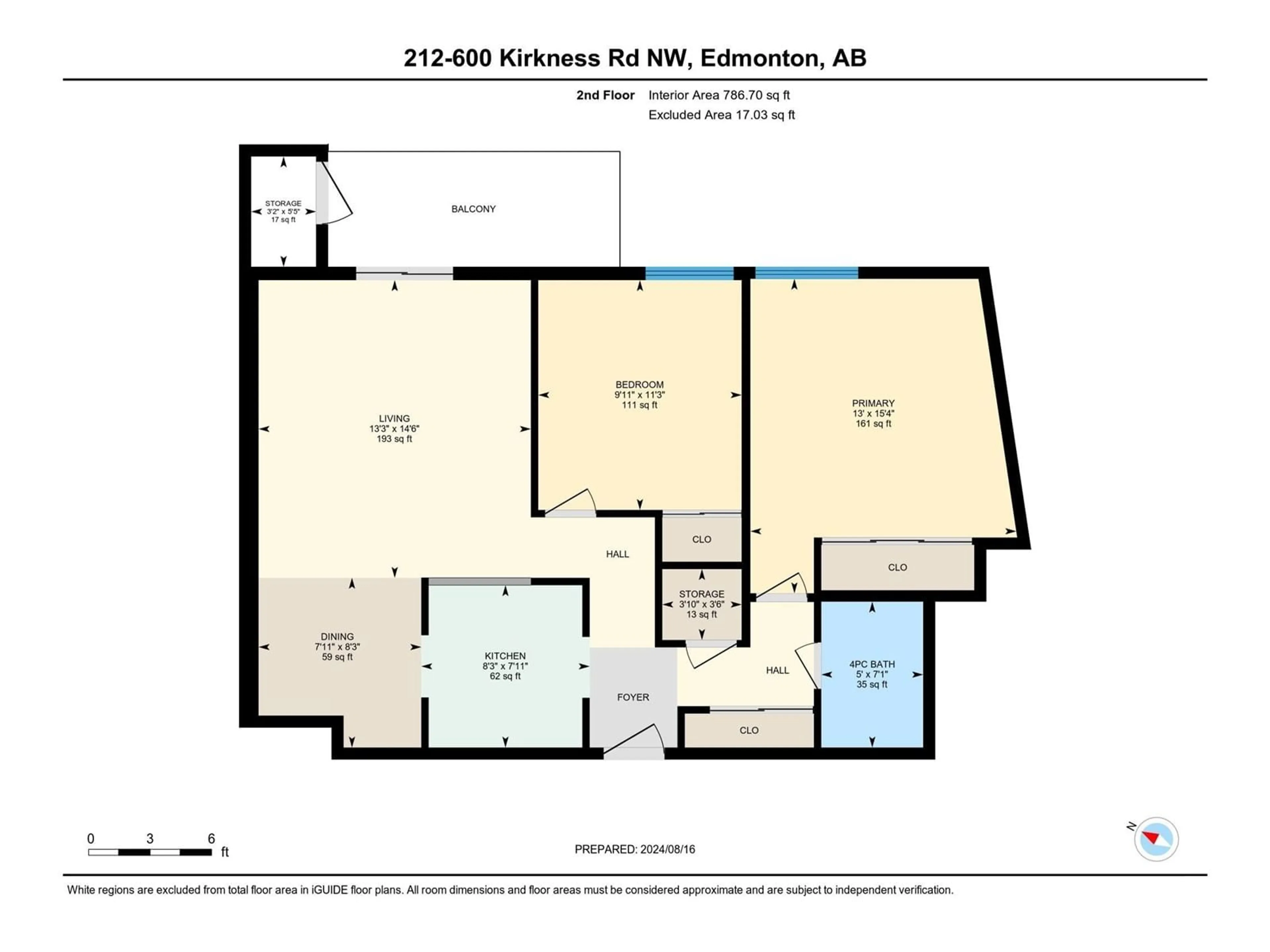 Floor plan for #212 600 KIRKNESS RD NW, Edmonton Alberta T5Y2H5