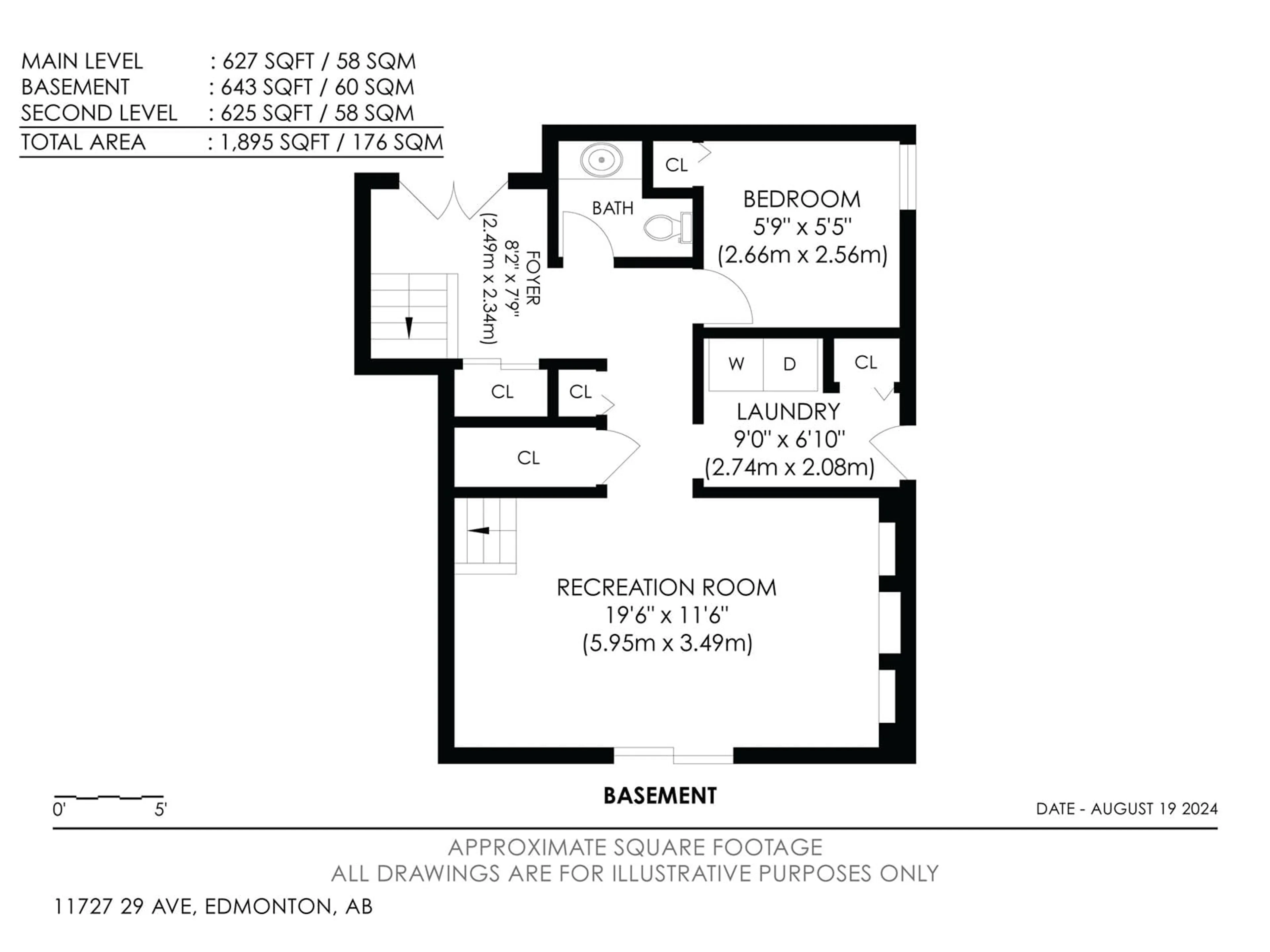 Floor plan for 11727 29 AV NW, Edmonton Alberta T6J3P3