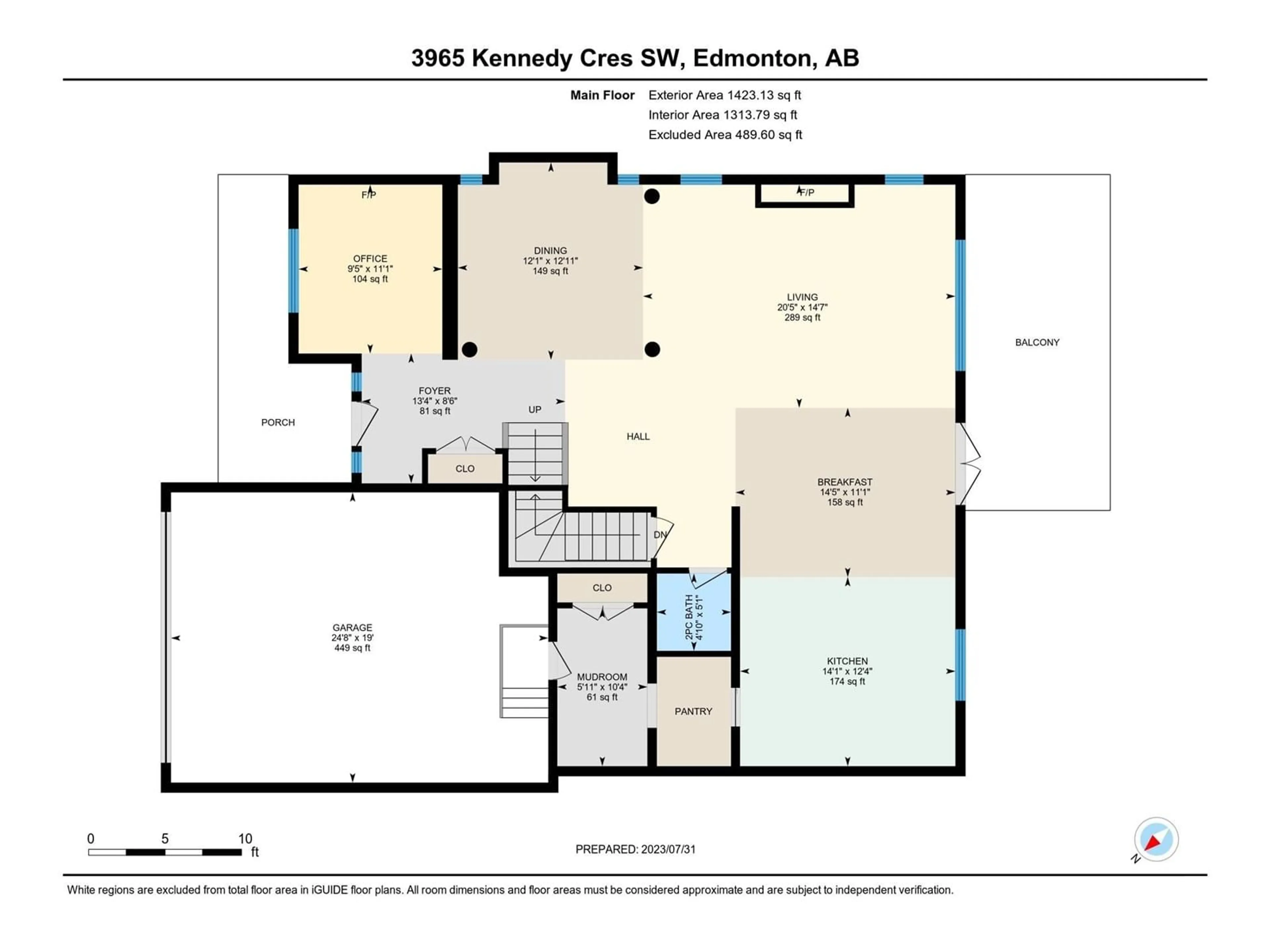 Floor plan for 3965 KENNEDY CR SW, Edmonton Alberta T6W2P9