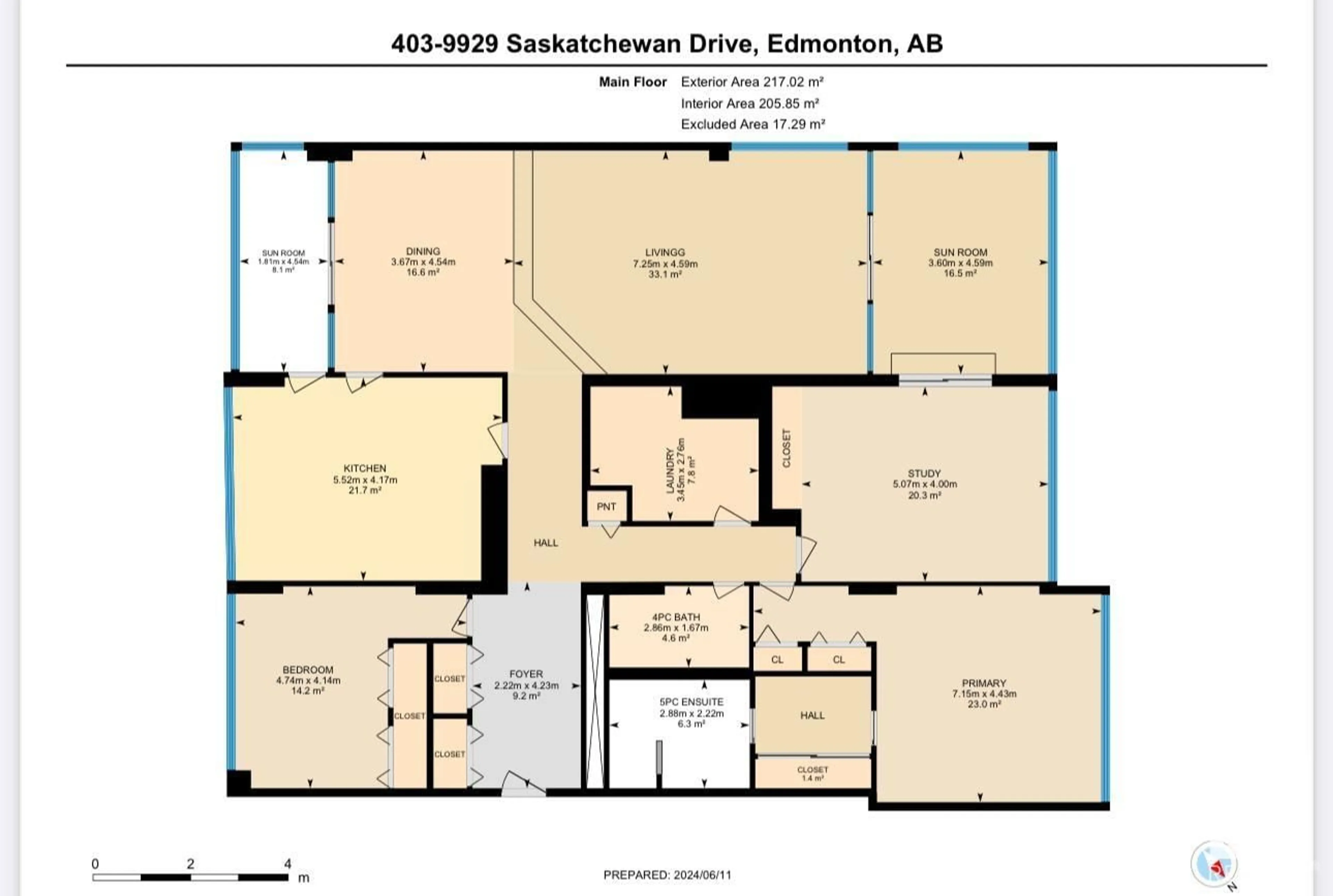 Floor plan for #403 9929 SASKATCHEWAN DR NW, Edmonton Alberta T6E5J9