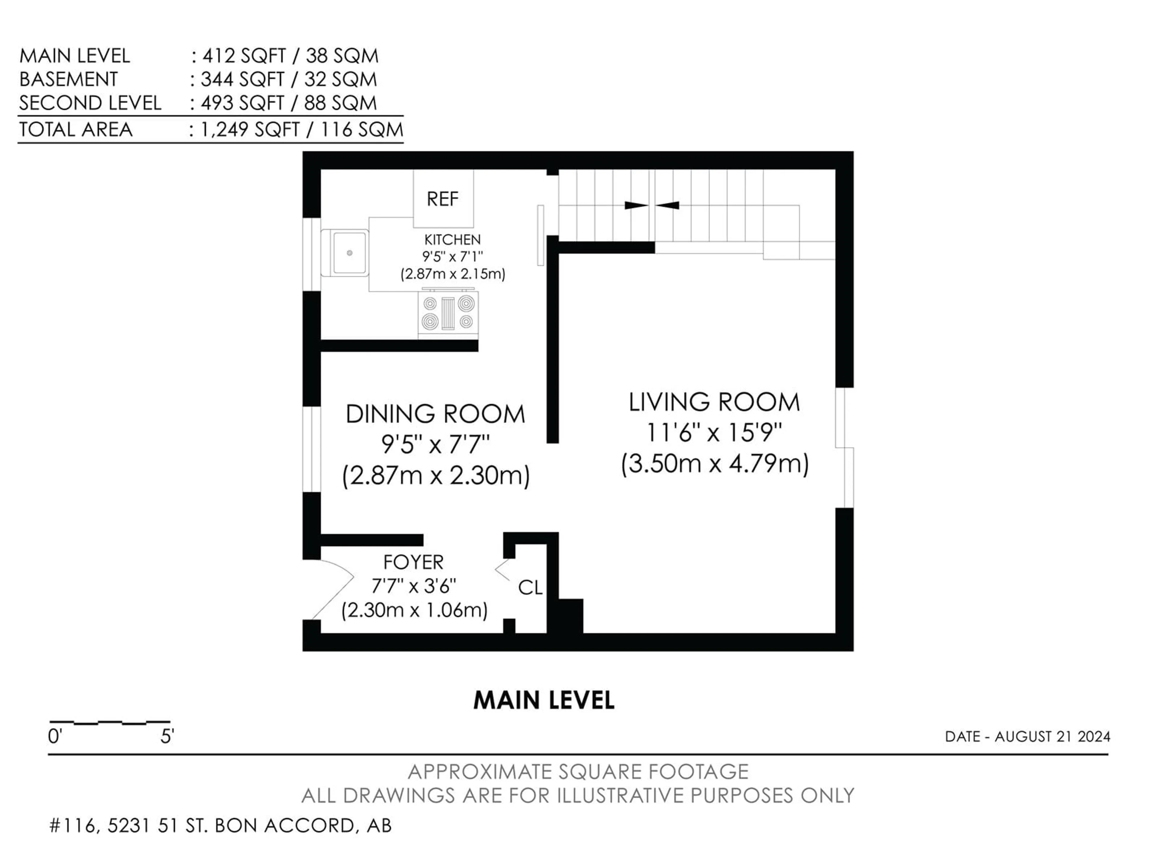 Floor plan for #116 5231 51 ST, Bon Accord Alberta T0A0K0