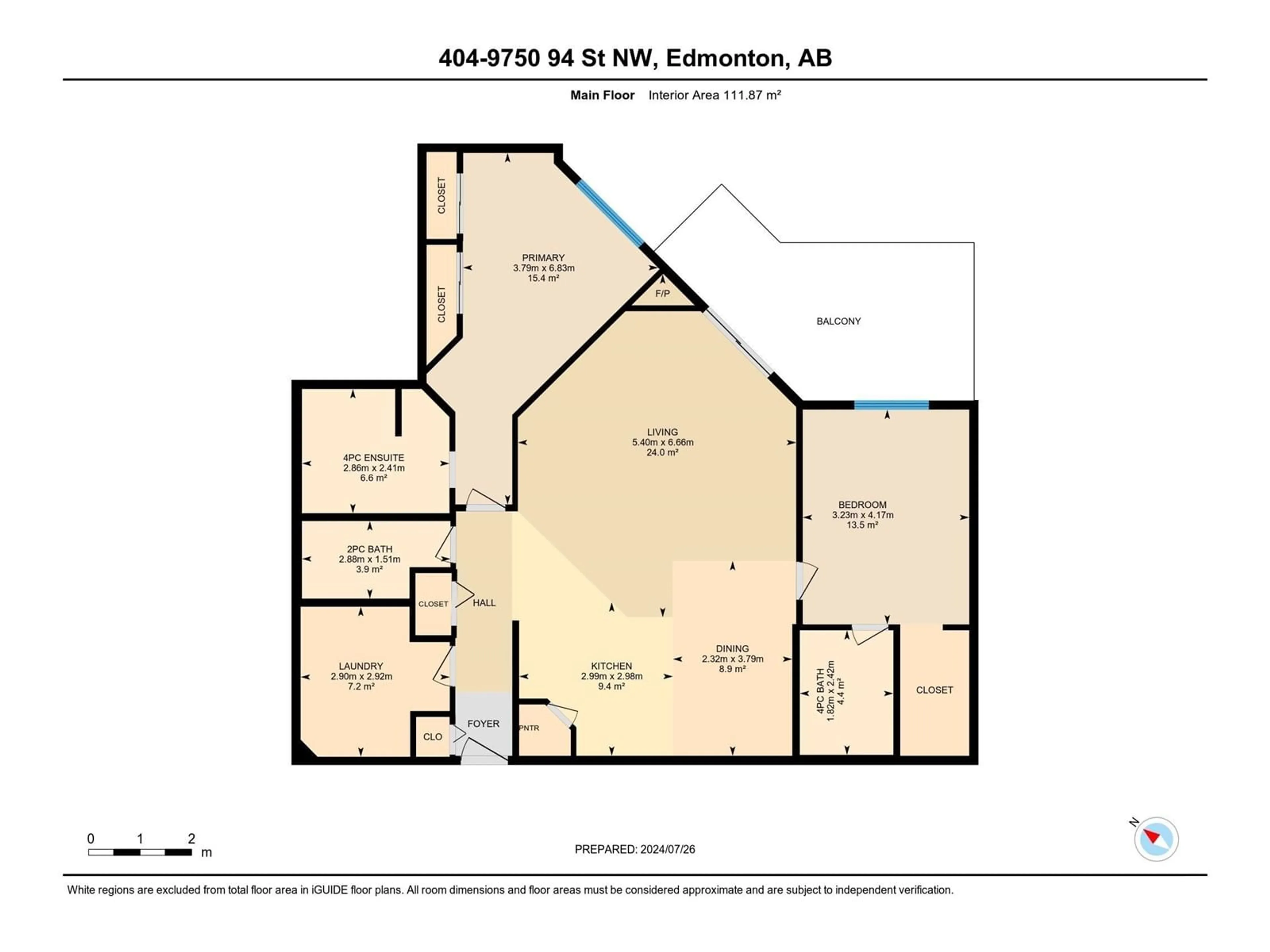 Floor plan for #404 9750 94 ST NW, Edmonton Alberta T6C2E3