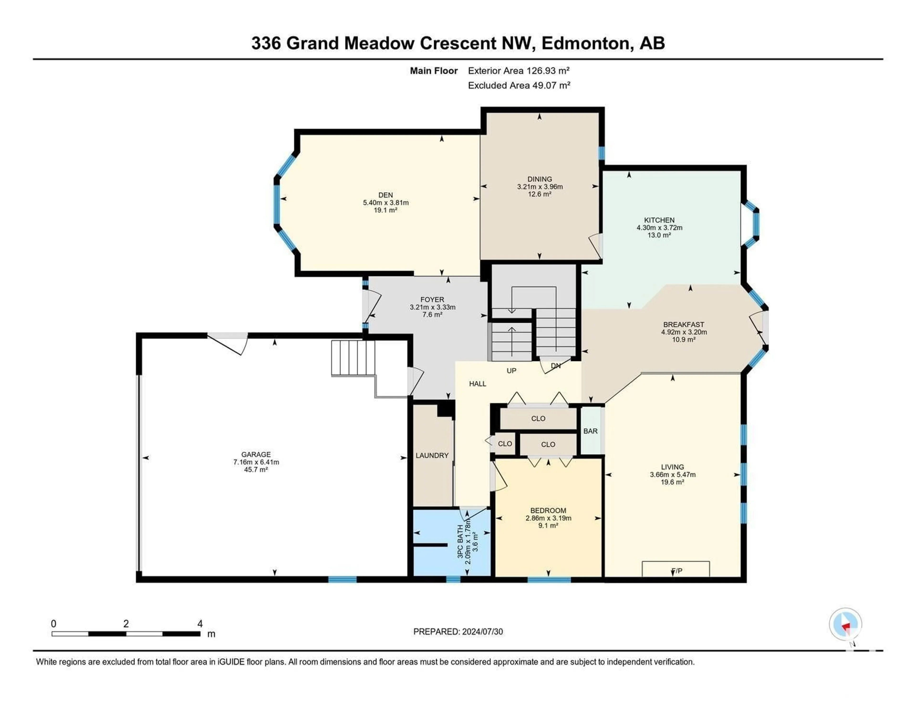 Floor plan for 336 GRAND MEADOW CR NW, Edmonton Alberta T6L1X2