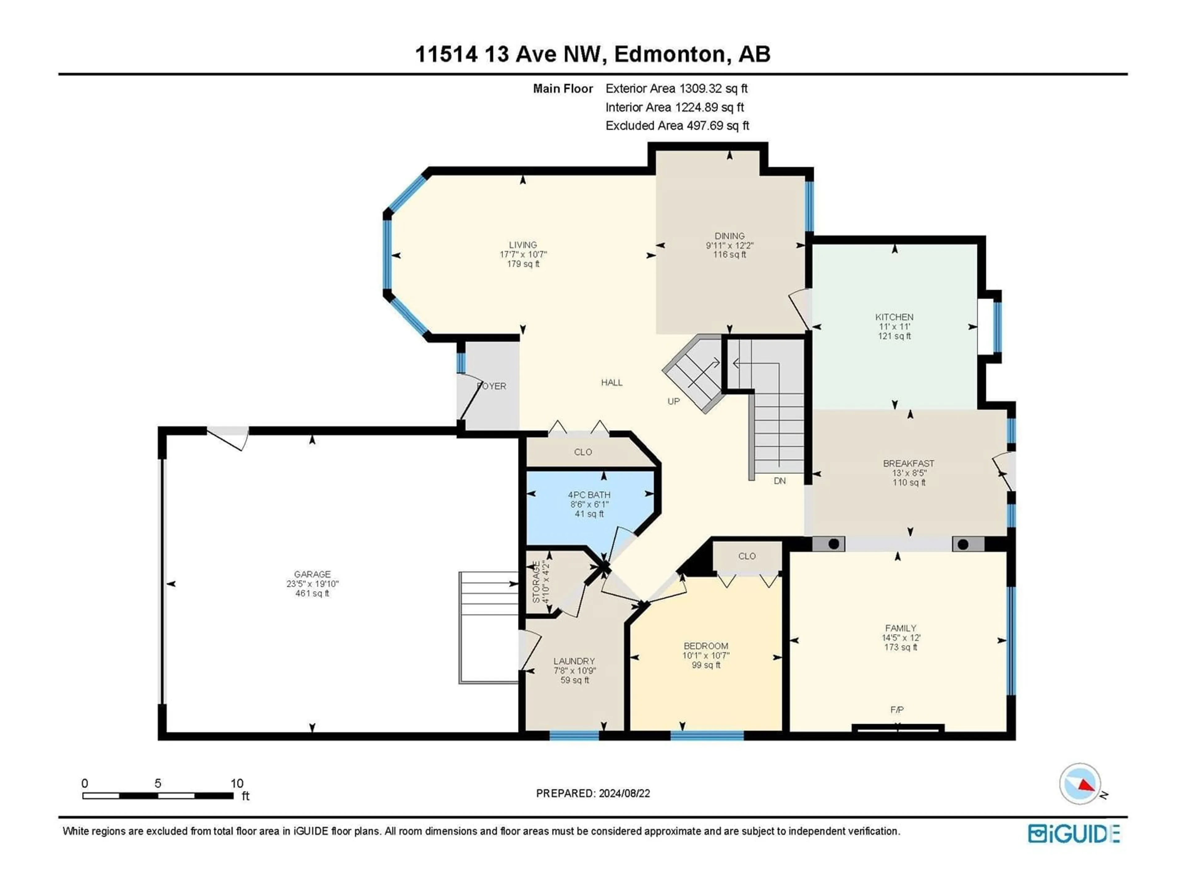 Floor plan for 11514 13 AV NW, Edmonton Alberta T6J7A3